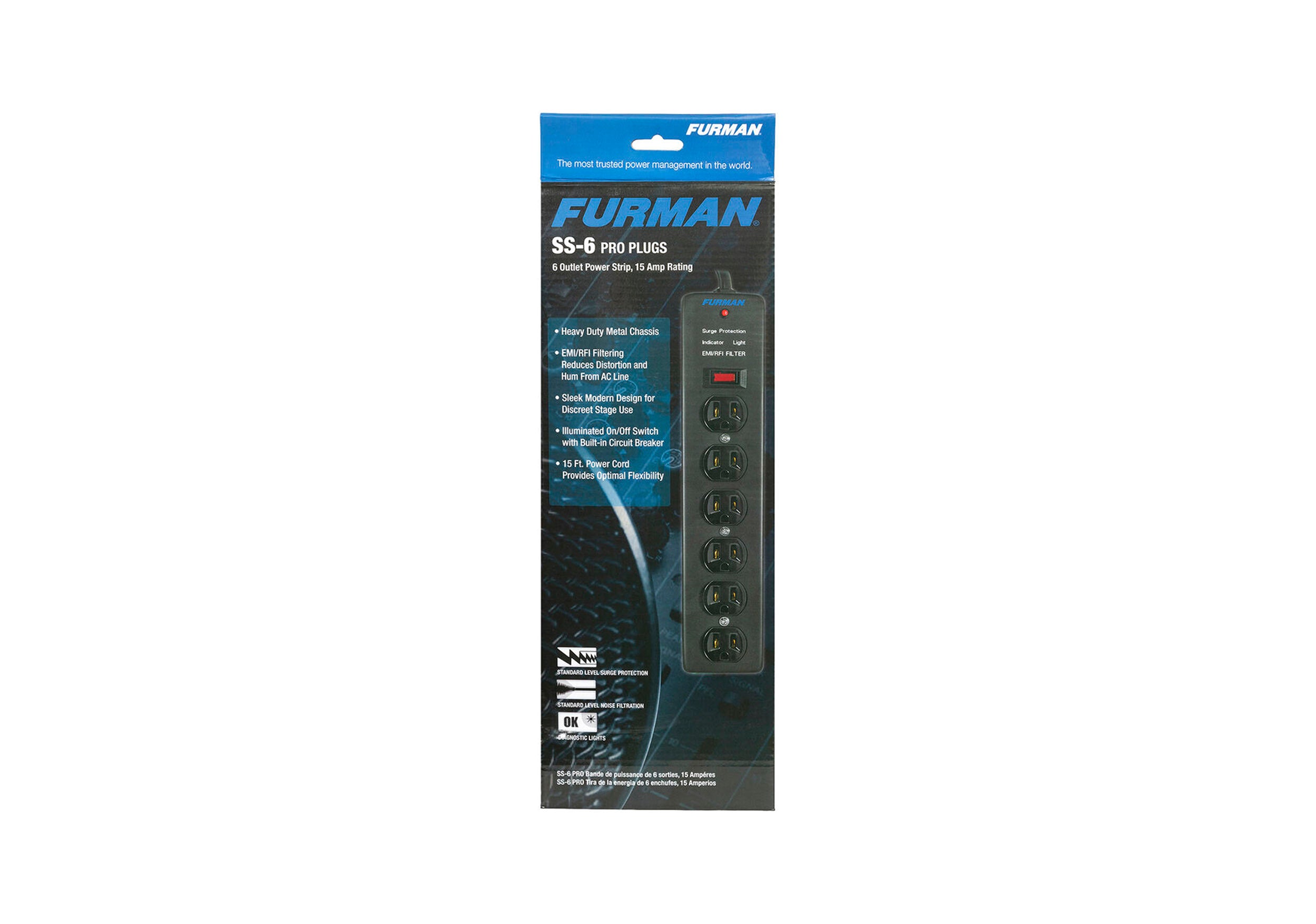 Furman SS-6, 6-Outlet Power Strip with Surge Protection by Furman
