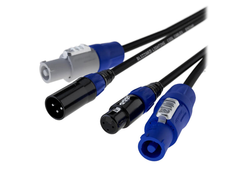 Blizzard DMXPC 3-Pin DMX Plus PowerCON Compatible Combo Cable - 50 Ft by BLIZZARD LIGHTING