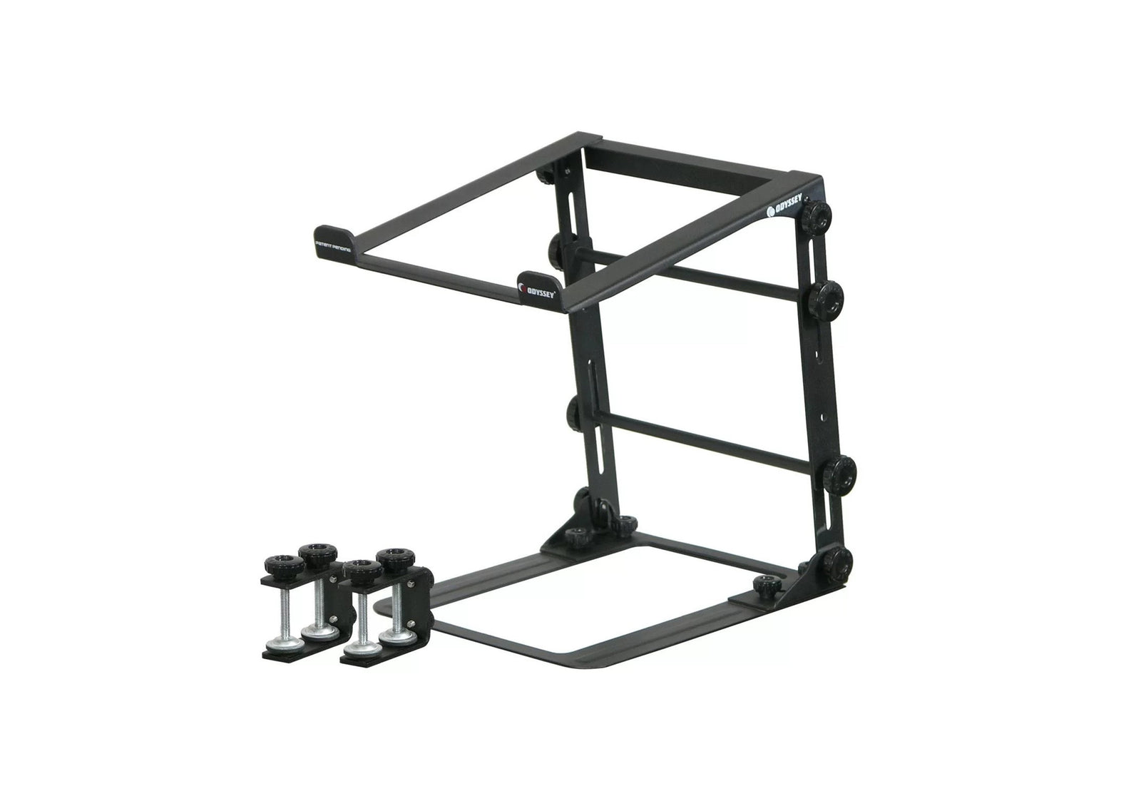 Odyssey LSTANDM, Laptop/DJ Gear Mobile Folding Stand with Clamps by Odyssey
