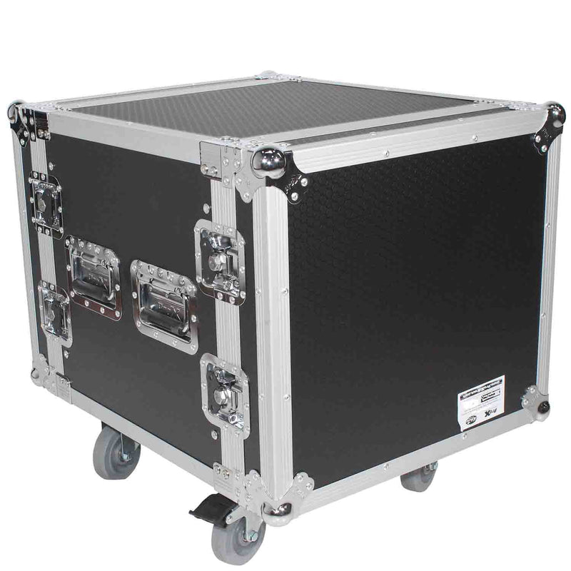 B-Stock: ProX T-10RSP24W, 10U Space Shockproof Amp Rack ATA Flight Case 24 In Depth with Casters