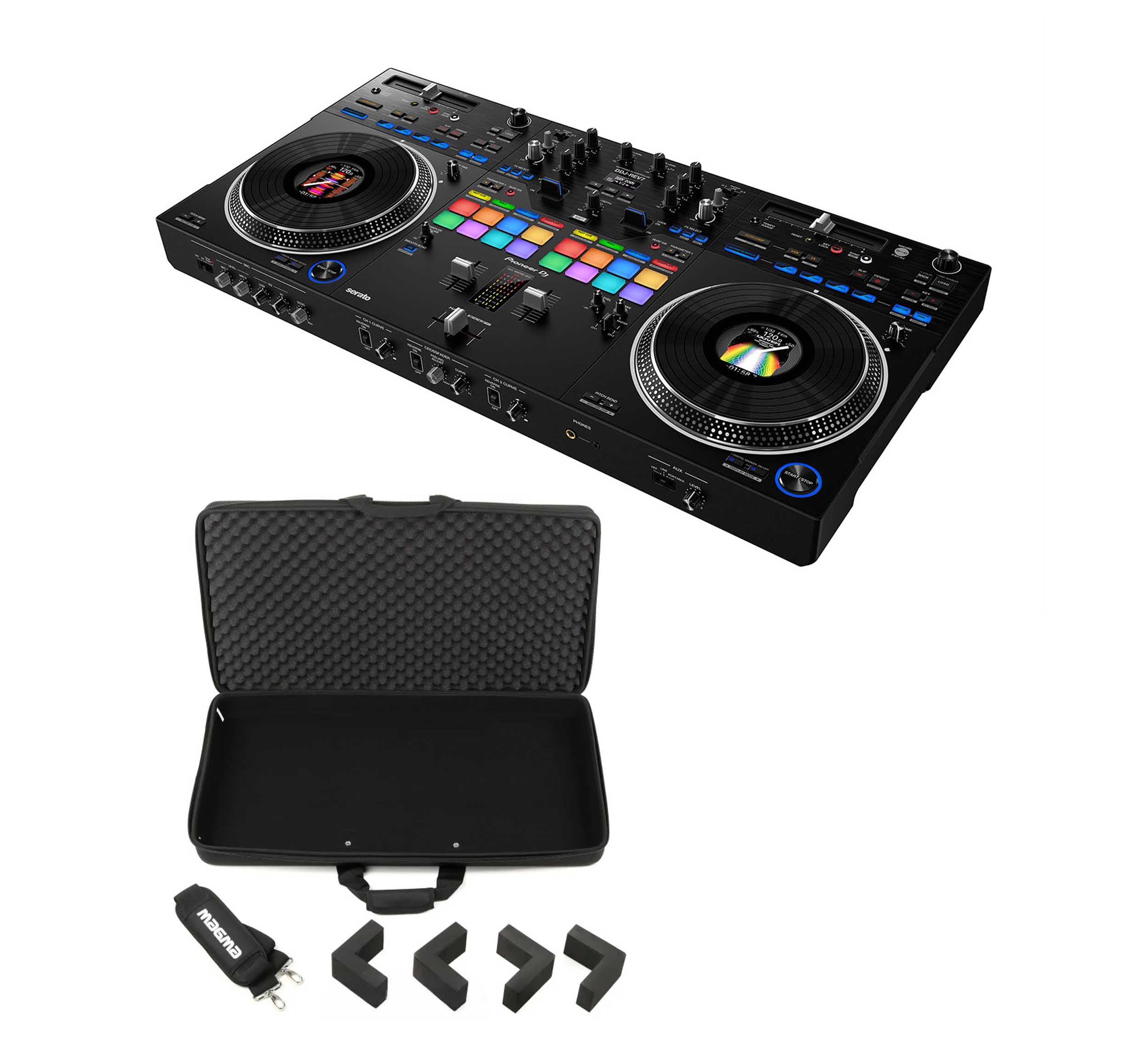 Pioneer DDJ-REV7 Scratch-Style DJ Controller with Magma Lightweight Case by Pioneer DJ