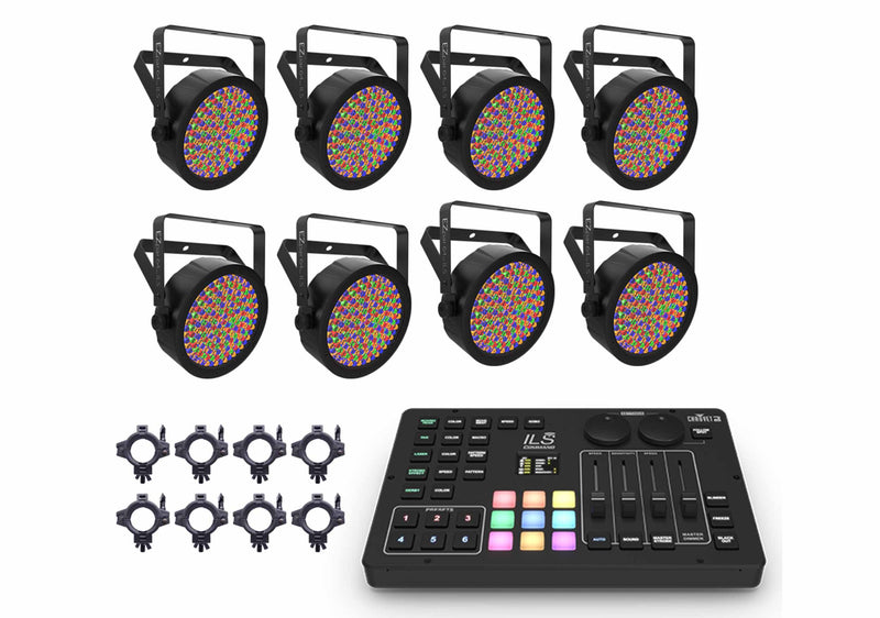 Chauvet DJ EZPAR 64 RGBA ILS Package with ILS Command Controller and Clamps by Chauvet DJ