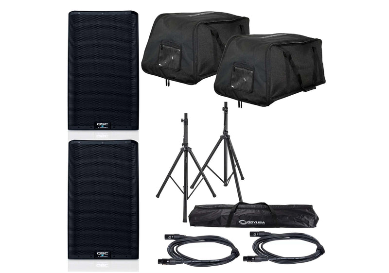 QSC K12.2 Speaker Package w/Odyssey Stands, Bags, Cables by QSC
