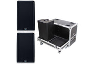 QSC K12.2 Powered Portable PA Speakers with ATA Road Case Bundle by QSC