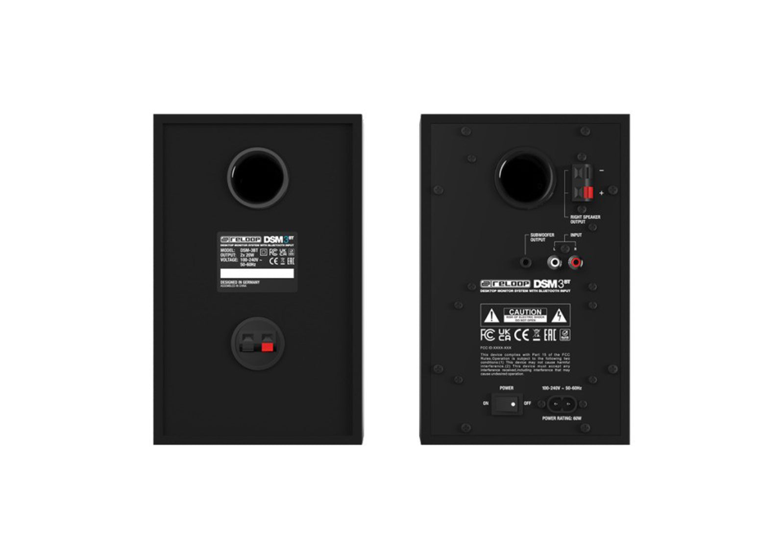 Reloop DSM-3-BT Smart Desktop Monitor System with Wireless Input - Black Pair by Reloop