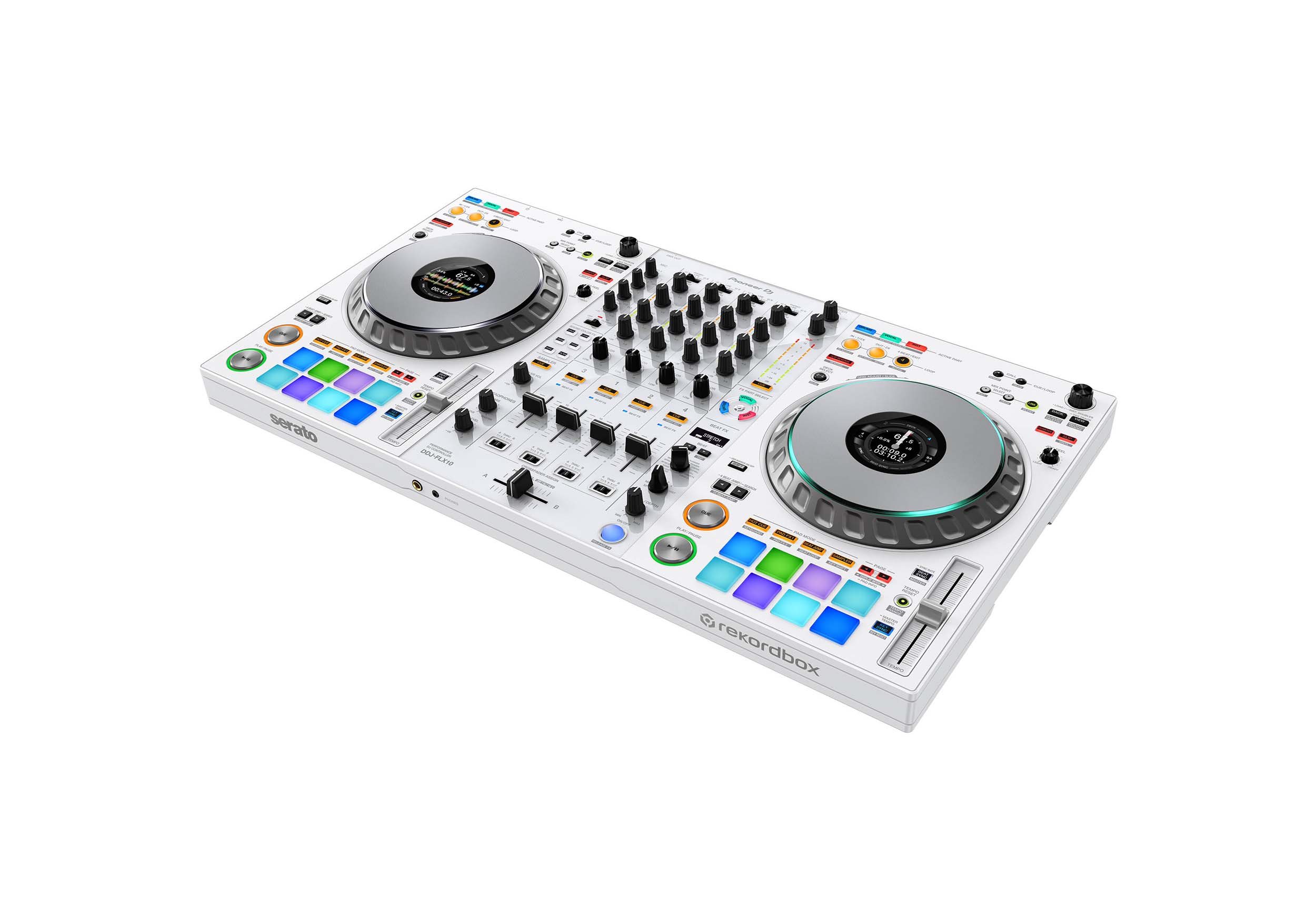 Pioneer DJ DDJ-FLX10-W Limited Edition 4-Channel DJ Controller for Rekordbox & Serato in White by Pioneer DJ
