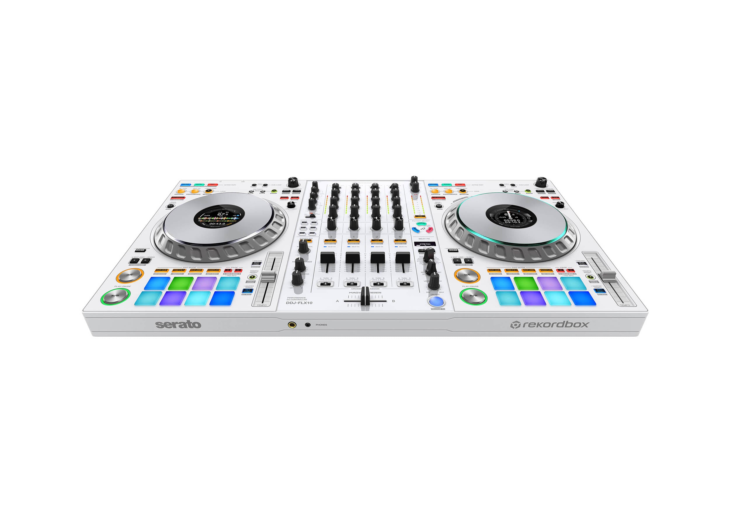Pioneer DJ DDJ-FLX10-W Limited Edition 4-Channel DJ Controller for Rekordbox & Serato in White by Pioneer DJ
