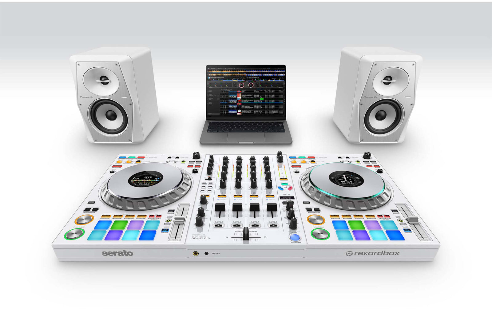 Pioneer DJ DDJ-FLX10-W Limited Edition 4-Channel DJ Controller for Rekordbox & Serato in White by Pioneer DJ