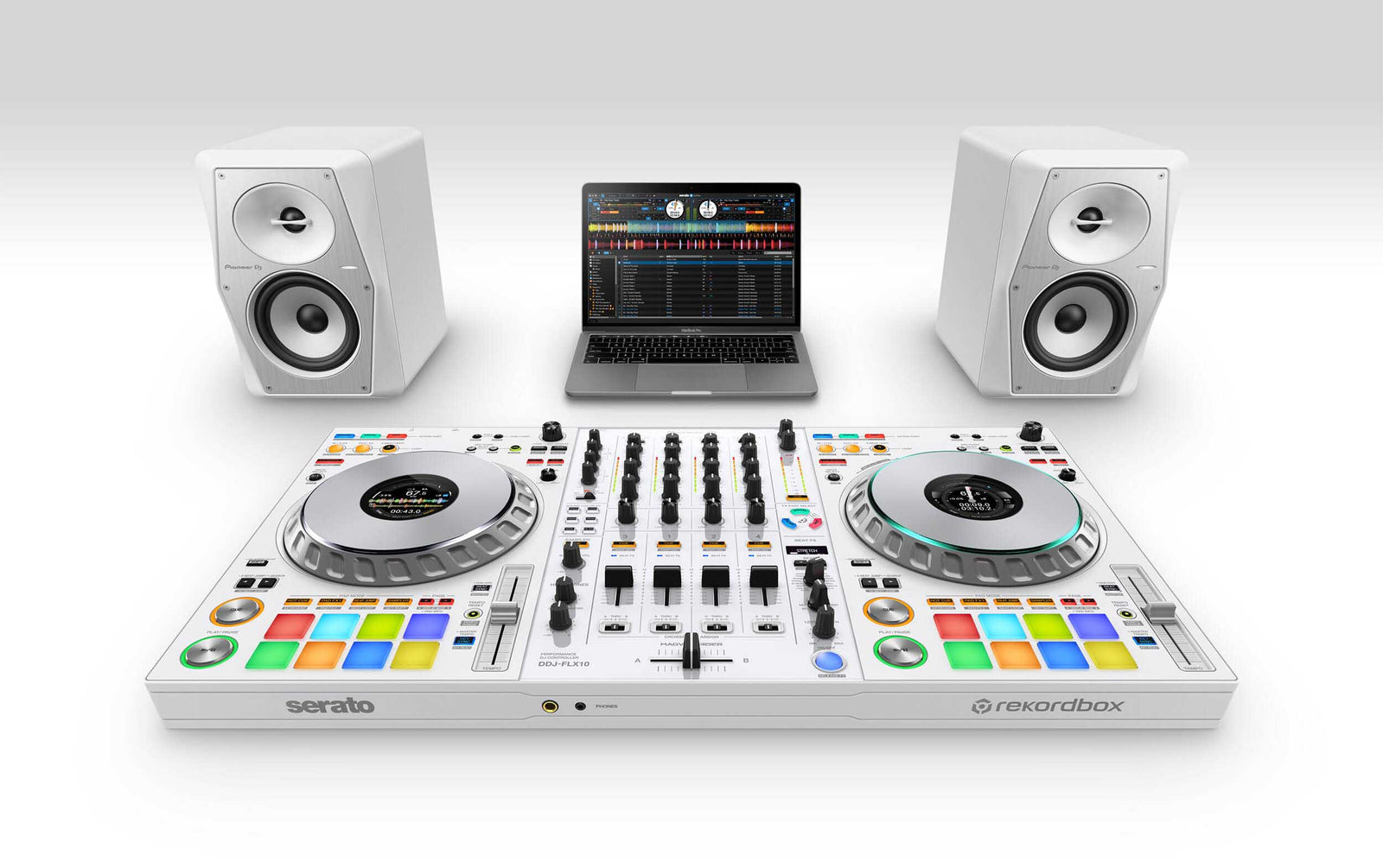 Pioneer DJ DDJ-FLX10-W Limited Edition 4-Channel DJ Controller for Rekordbox & Serato in White by Pioneer DJ