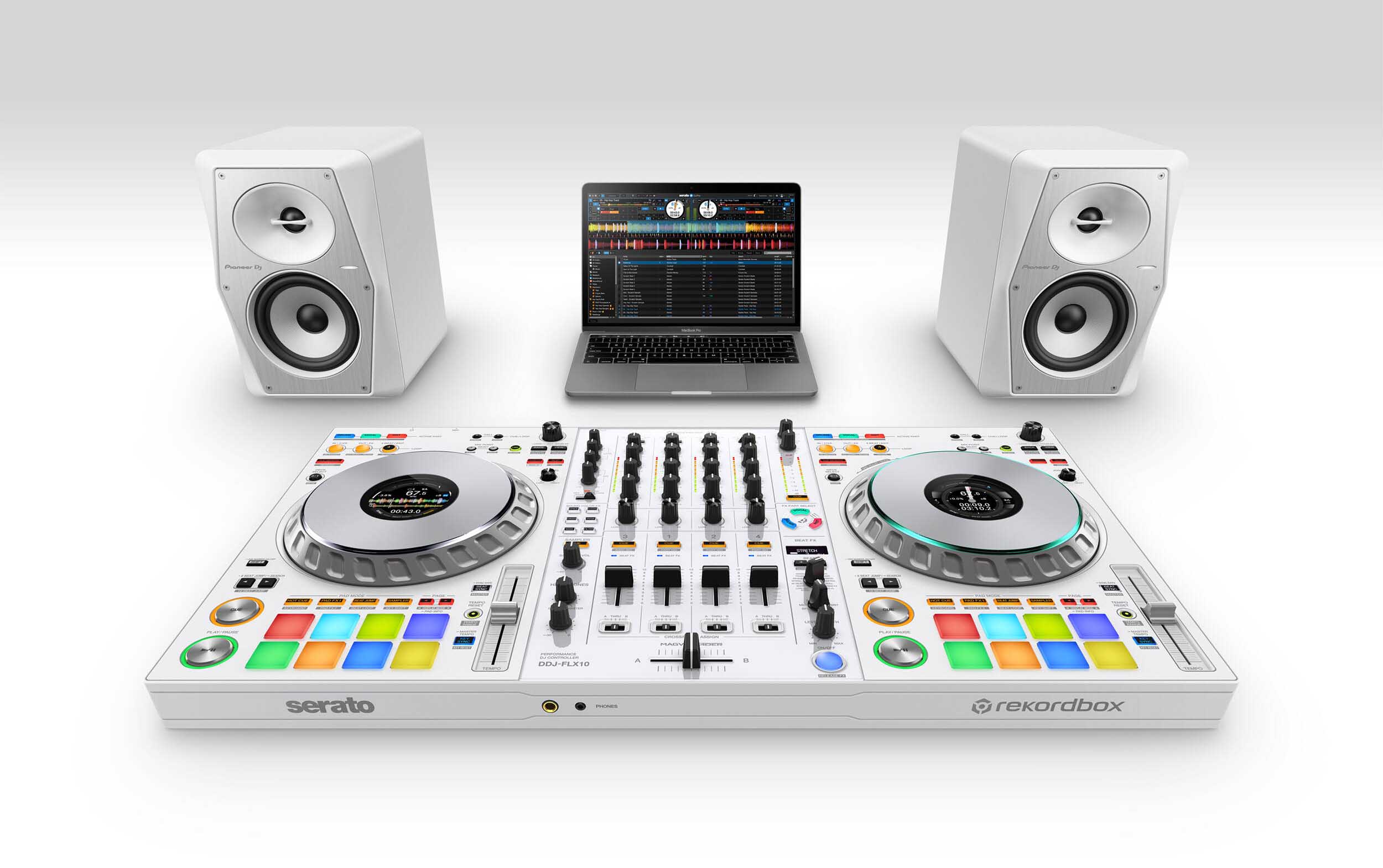 Pioneer DJ DDJ-FLX10-W Limited Edition 4-Channel DJ Controller for Rekordbox & Serato in White by Pioneer DJ