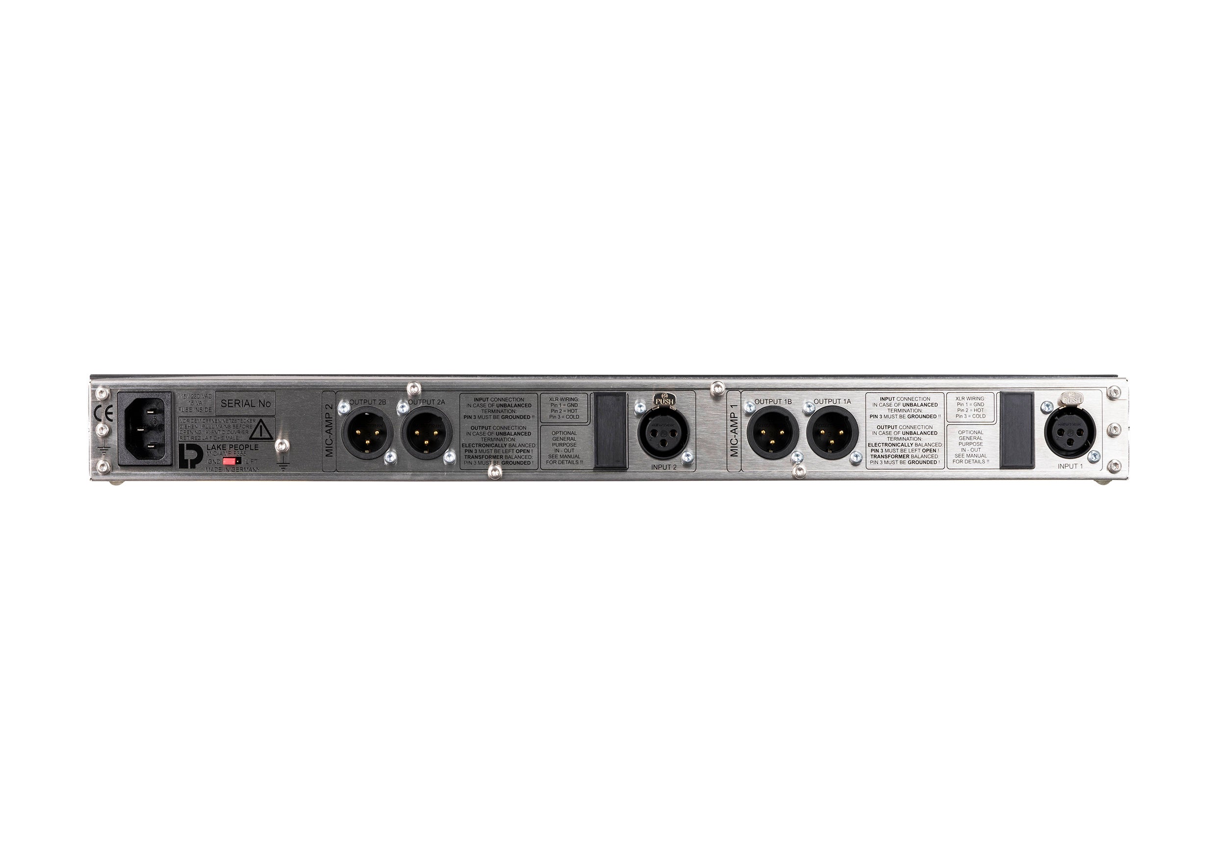 Lake People F355A 2-Channel Microphone Preamplifier with Class-A Input by Lake People