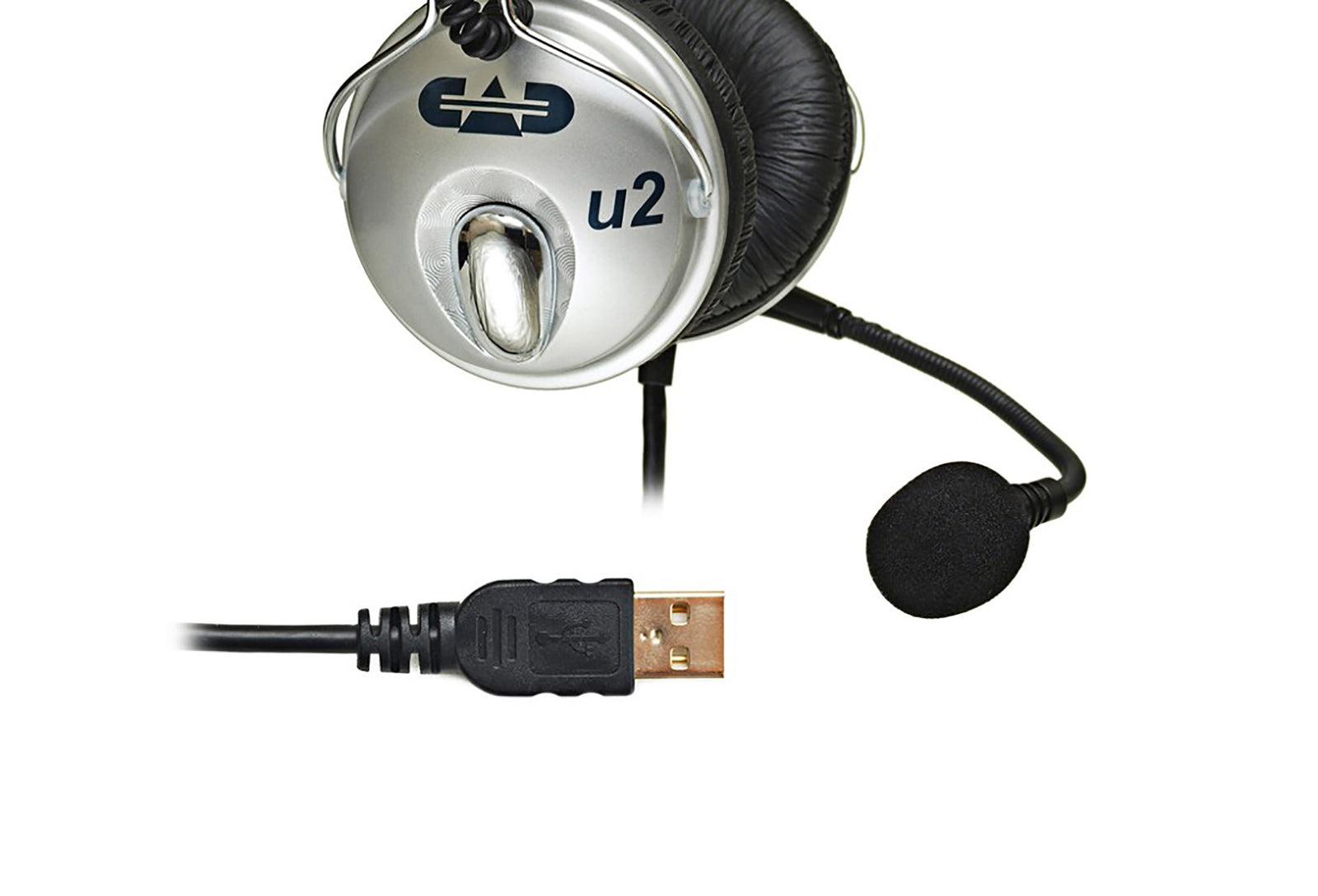 CAD Audio U2 USB Stereo Headphones with Cardioid Condenser Microphone USB Cable - 6ft by CAD Audio