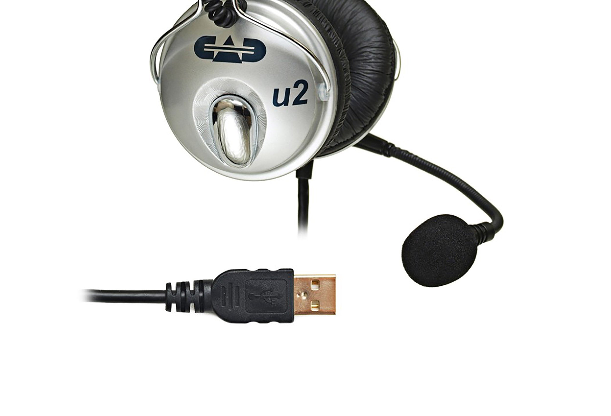 CAD Audio U2 USB Stereo Headphones with Cardioid Condenser Microphone USB Cable - 6ft by CAD Audio