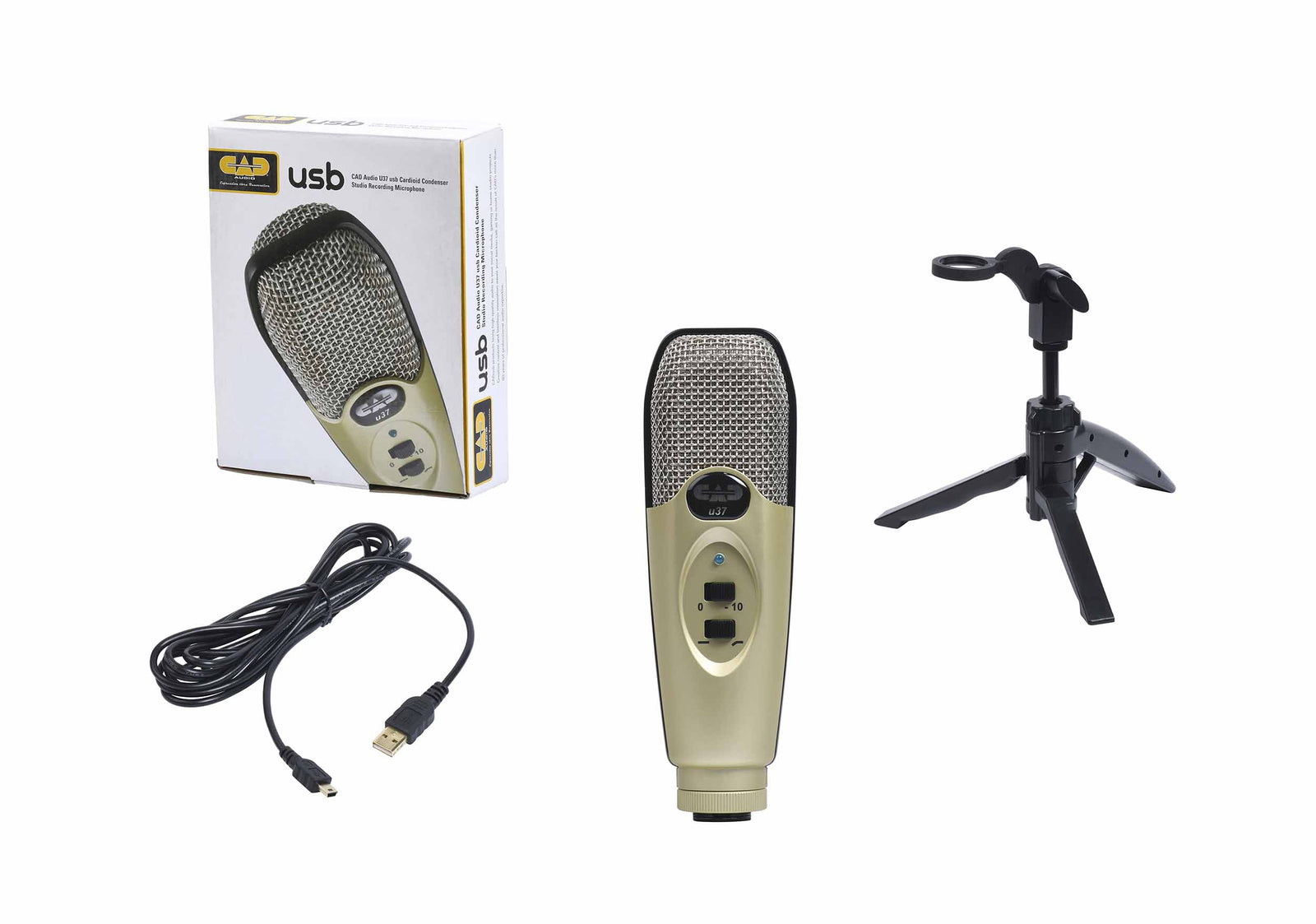 CAD Audio U37 USB Studio Condenser Microphone with Tripod Stand and USB Cable by CAD Audio