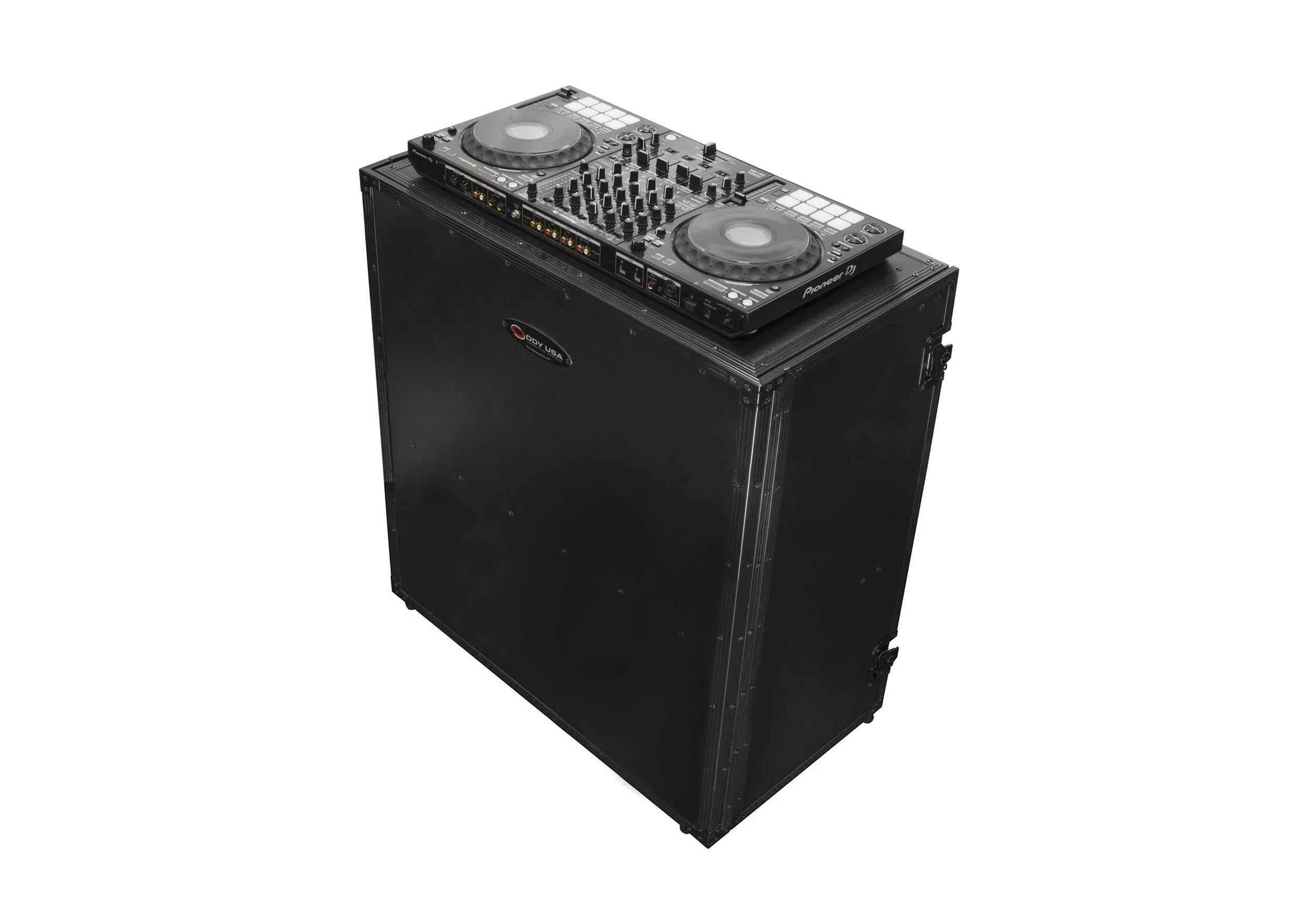 Odyssey FZF33362TBL 33″ Wide x 36″ Tall Black Two Tier DJ Fold Out Stand by Odyssey