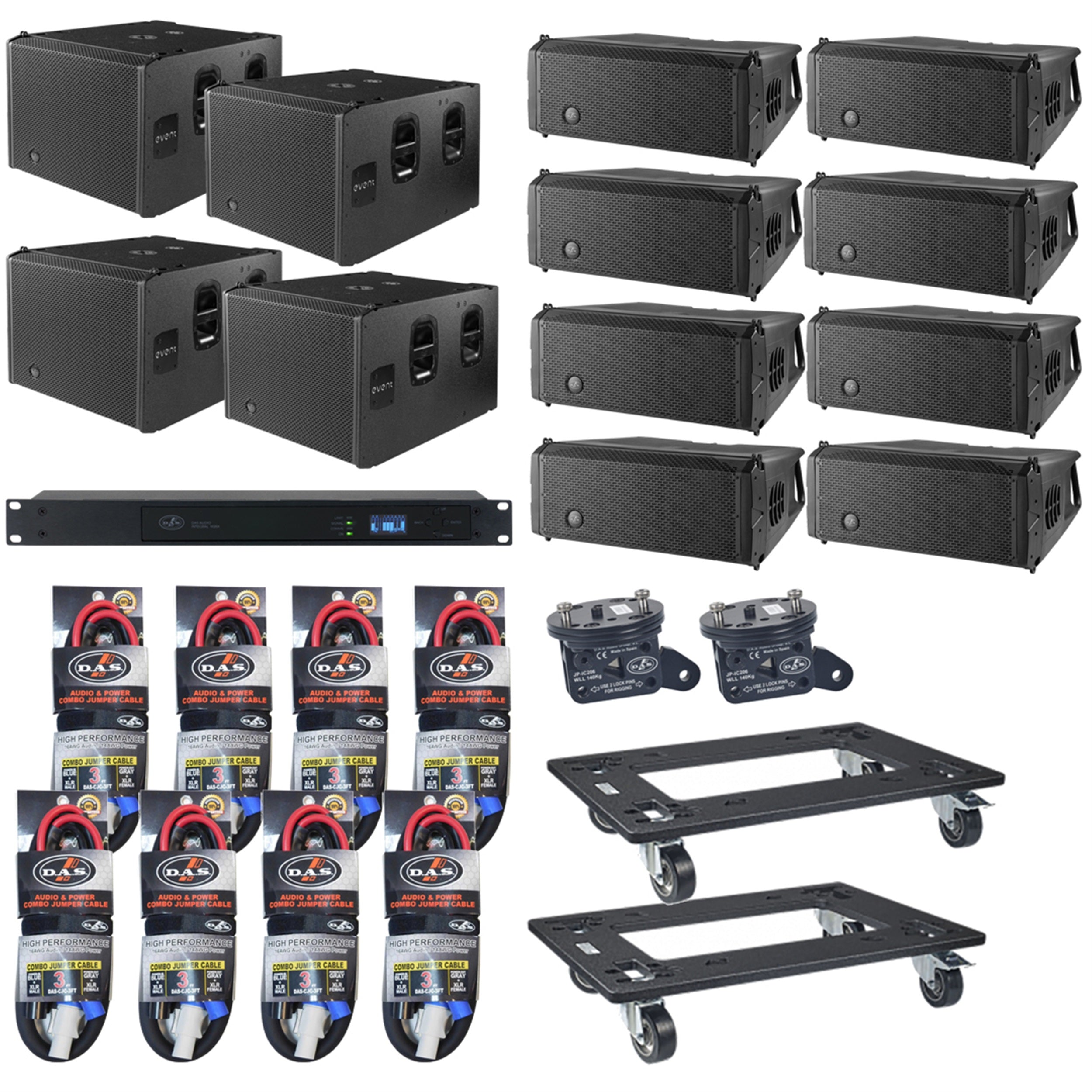 DAS Audio Event 28A Powered Line Array Speakers w/ Event 118A - Kit