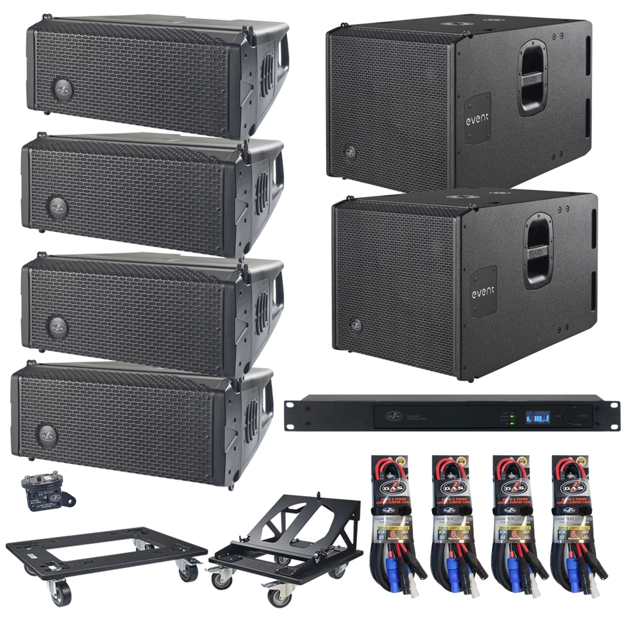 DAS Audio Event 26A Powered Line Array Speakers w/ Event 115A