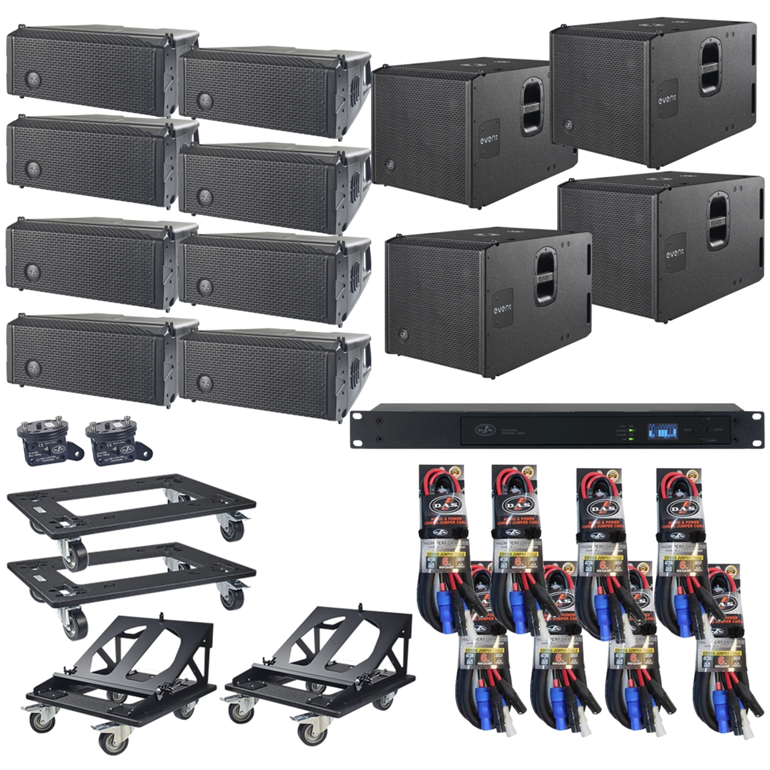 DAS Audio Event 26A Powered Line Array Speakers w/ Event 115A - Kit