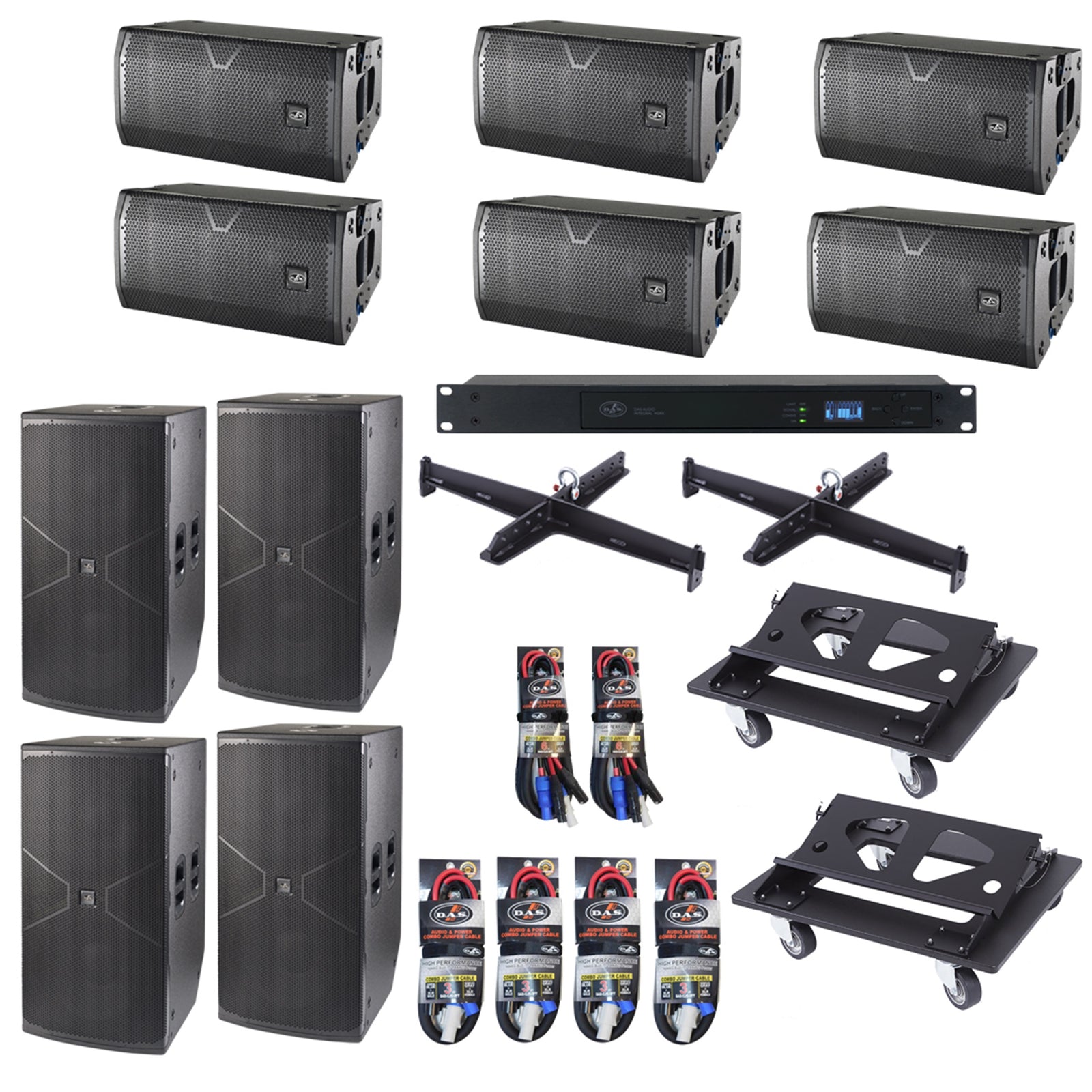 DAS Vantec 20A Powered Line Array Speakers with Vantec 218A Subwoofers Package by DAS Audio