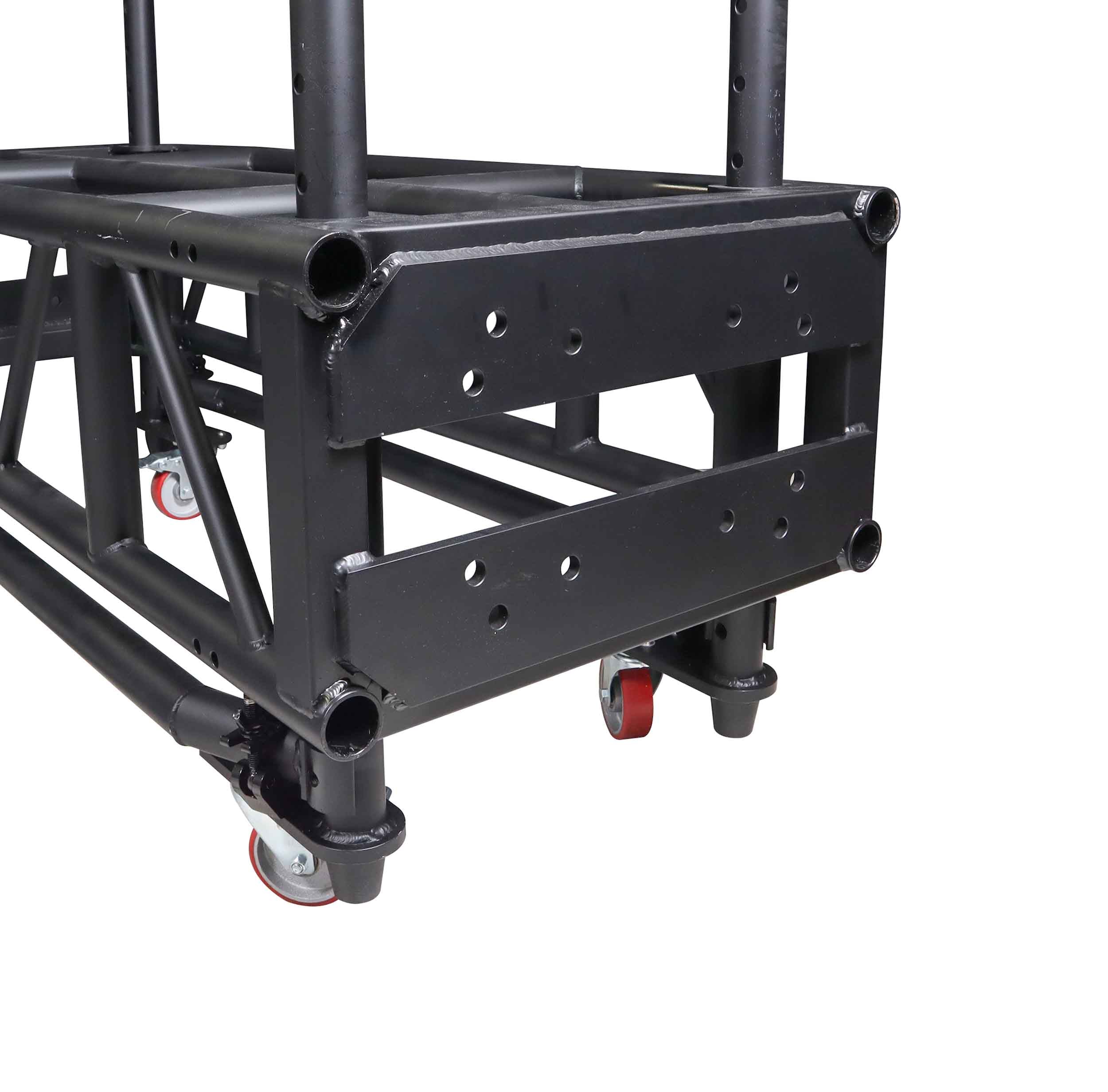 ProX XT-PRERIG8FTBLK Black Pre-Rig Truss Segment with Removable Rolling Base System - 8 ft (2.43m)