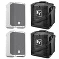 Electro-Voice EVERSE 8 White Battery Powered Speaker Package with Tote Bags - Pair by Electro-Voice