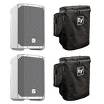 Electro-Voice EVERSE 8 White Powered Speaker Package with Rain Resistant Covers - Pair by Electro-Voice