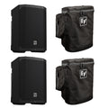 Electro-Voice EVERSE 8 Black Powered Speaker Package with Rain Resistant Covers - Pair by Electro-Voice