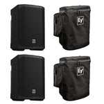 Electro-Voice EVERSE 8 Black Powered Speaker Package with Rain Resistant Covers - Pair by Electro-Voice