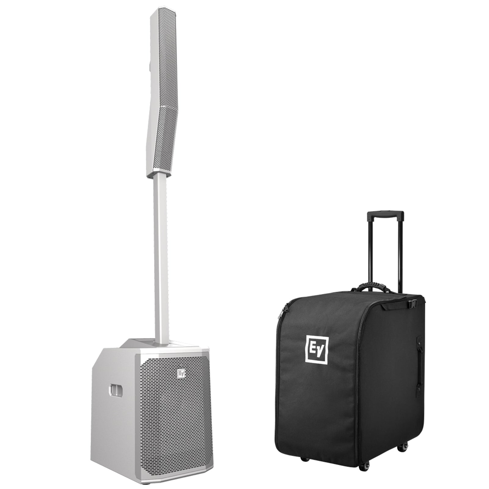 Electro-Voice EVOLVE 50 White Column Speaker System with Trolley Soft Case by Electro-Voice