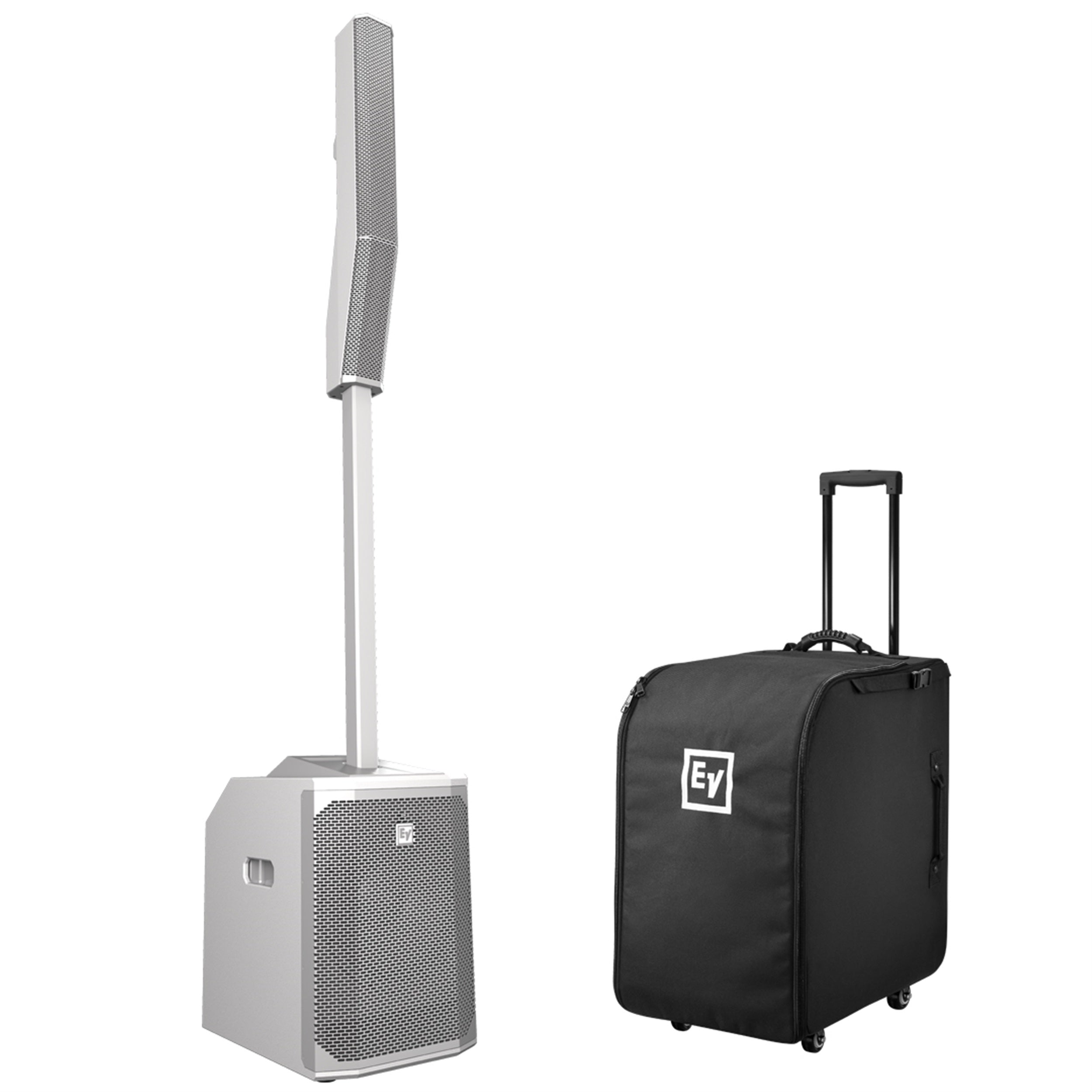 Electro-Voice EVOLVE 50 White Column Speaker System with Trolley Soft Case by Electro-Voice