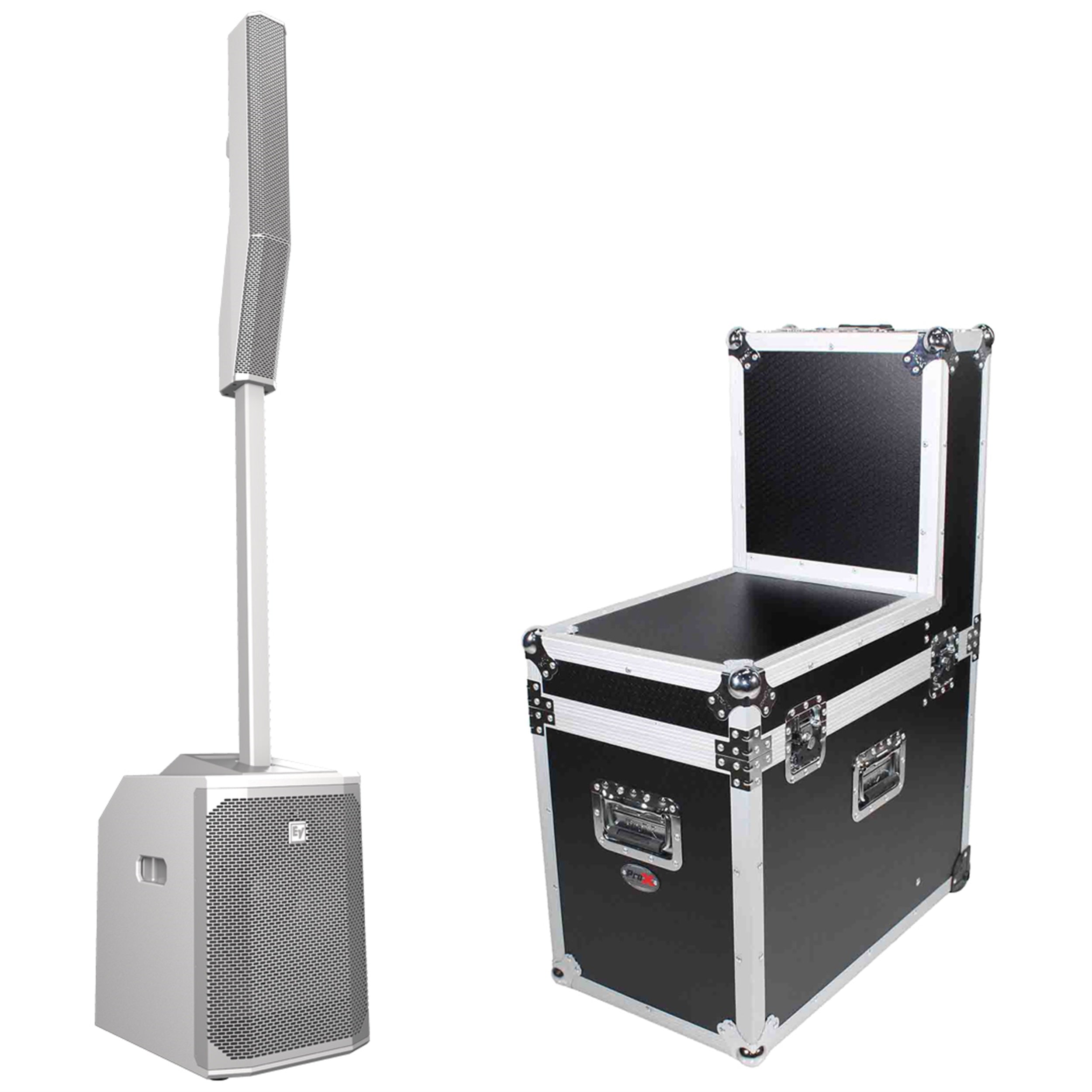 Electro-Voice EVOLVE 50 White Column Speaker System WIth Heavy Duty Road Case by Electro-Voice