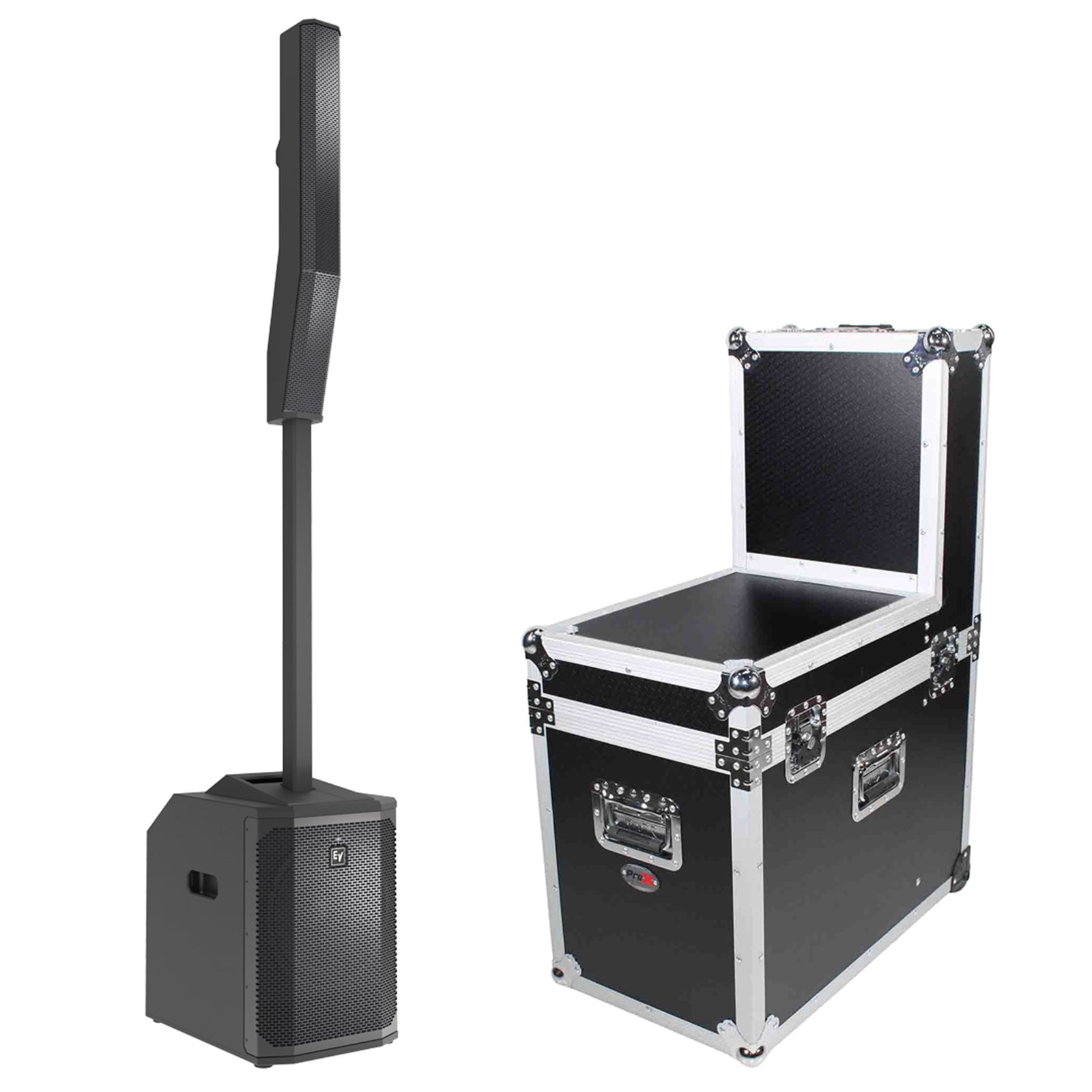 Electro-Voice EVOLVE 50M Black Column Speaker System with Heavy Duty Road Case by Electro-Voice