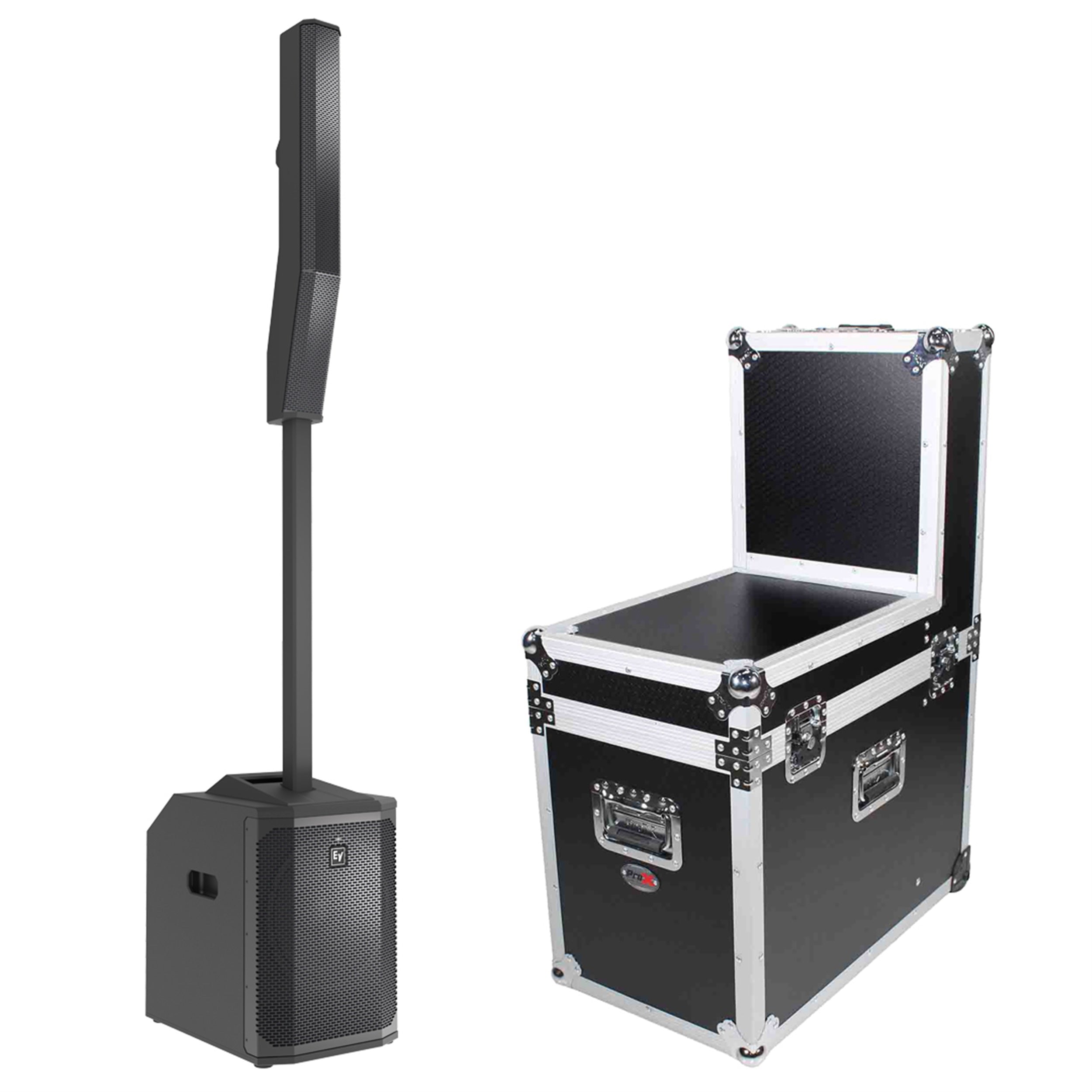 Electro-Voice EVOLVE 50M Black Column Speaker System with Heavy Duty Road Case by Electro-Voice