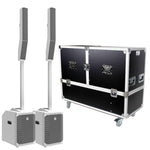 Electro-Voice EVOLVE 50M White Column Speaker Package Pair with Heavy Duty Road Case by Electro-Voice
