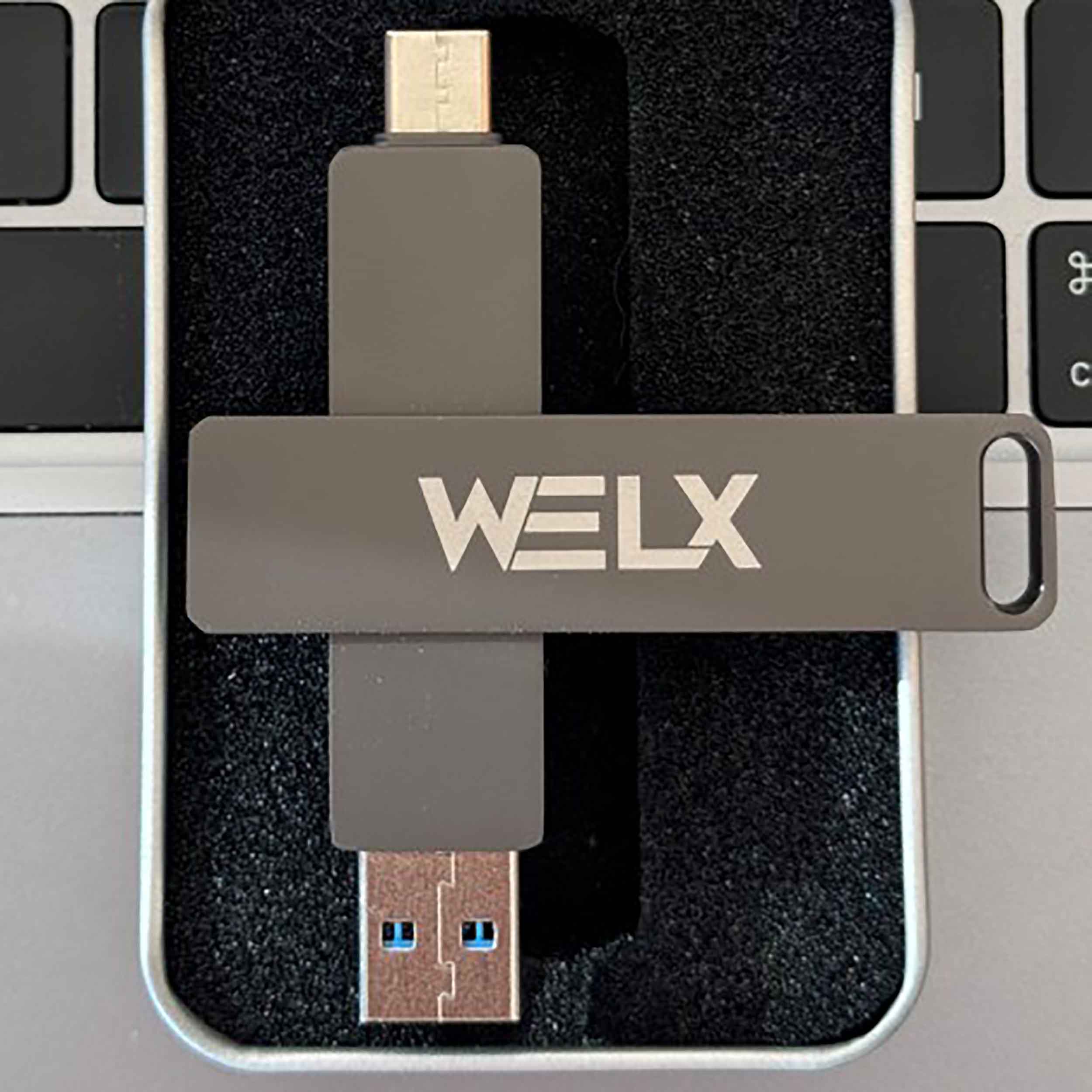 WELX USB ULTRAFAST 3.2 PRO 1100mbs High-Speed DJ USB Drive black – 256GB