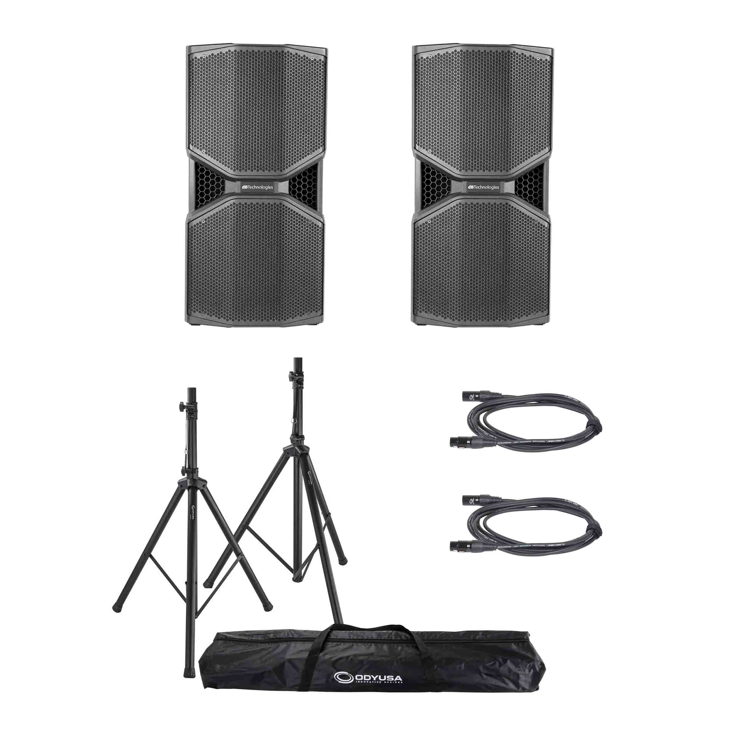 dB Technologies OPERA REEVO 212T Speaker Package with Microphone Cable and Stand Pair with Carrying Bag by db Technologies