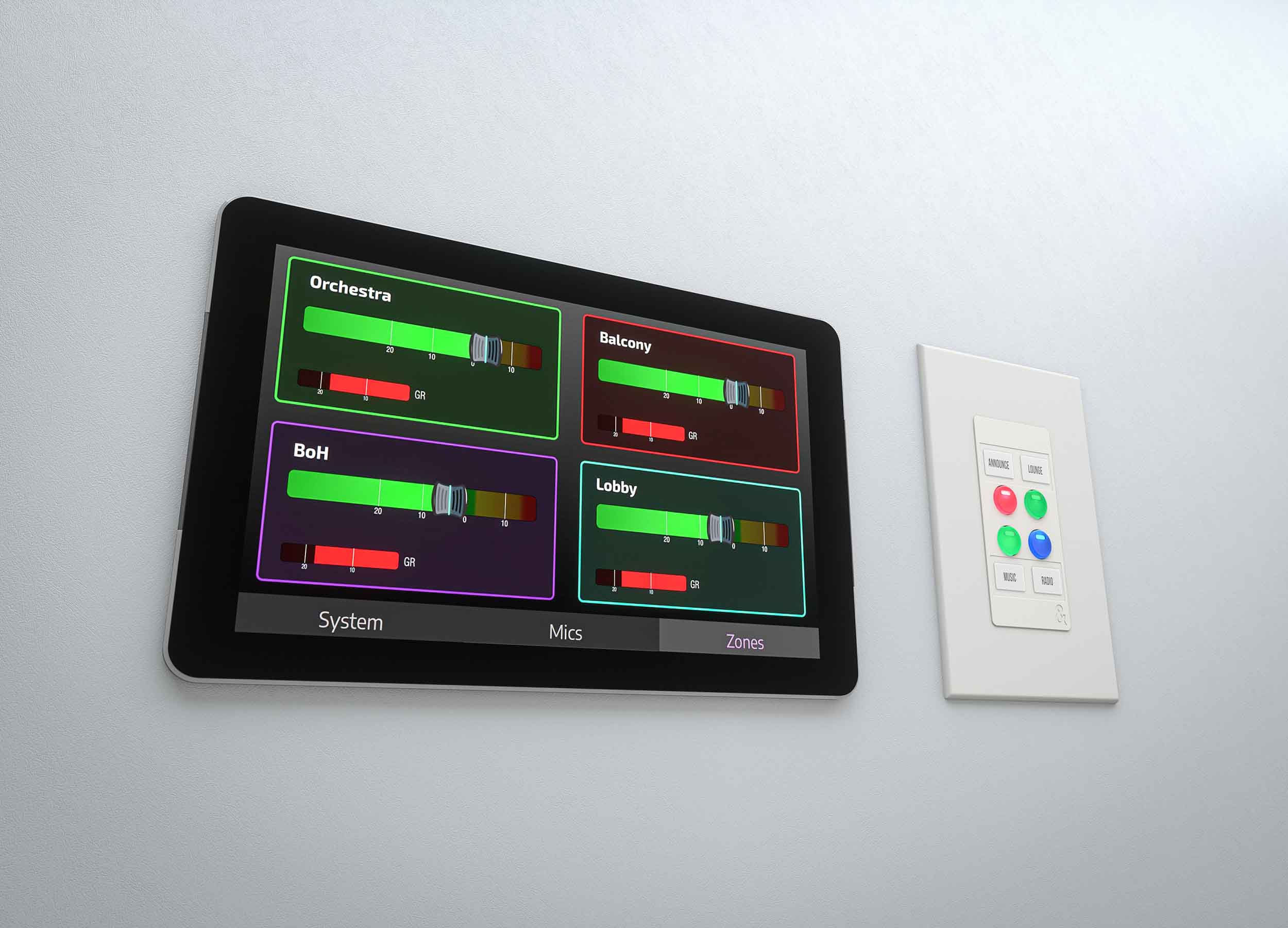 Allen & Heath IP4W Four Button Wallplate Controller - White by ALLEN & HEATH