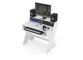 Glorious SOUND-DESK-COM-WHT, X-Shaped Compact and Adjustable Studio Workstation - White by Glorious