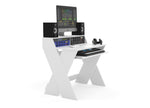 Glorious SOUND-DESK-COM-WHT, X-Shaped Compact and Adjustable Studio Workstation - White by Glorious