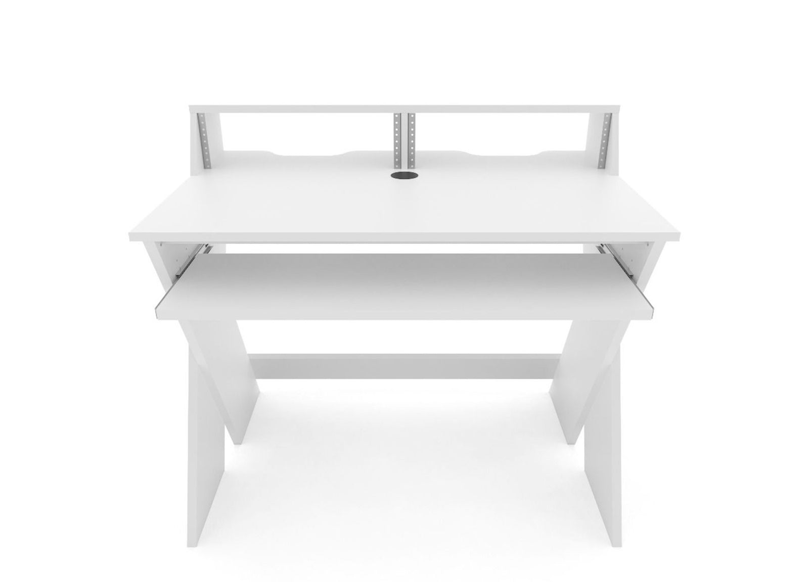 Glorious SOUND-DESK-COM-WHT, X-Shaped Compact and Adjustable Studio Workstation - White by Glorious
