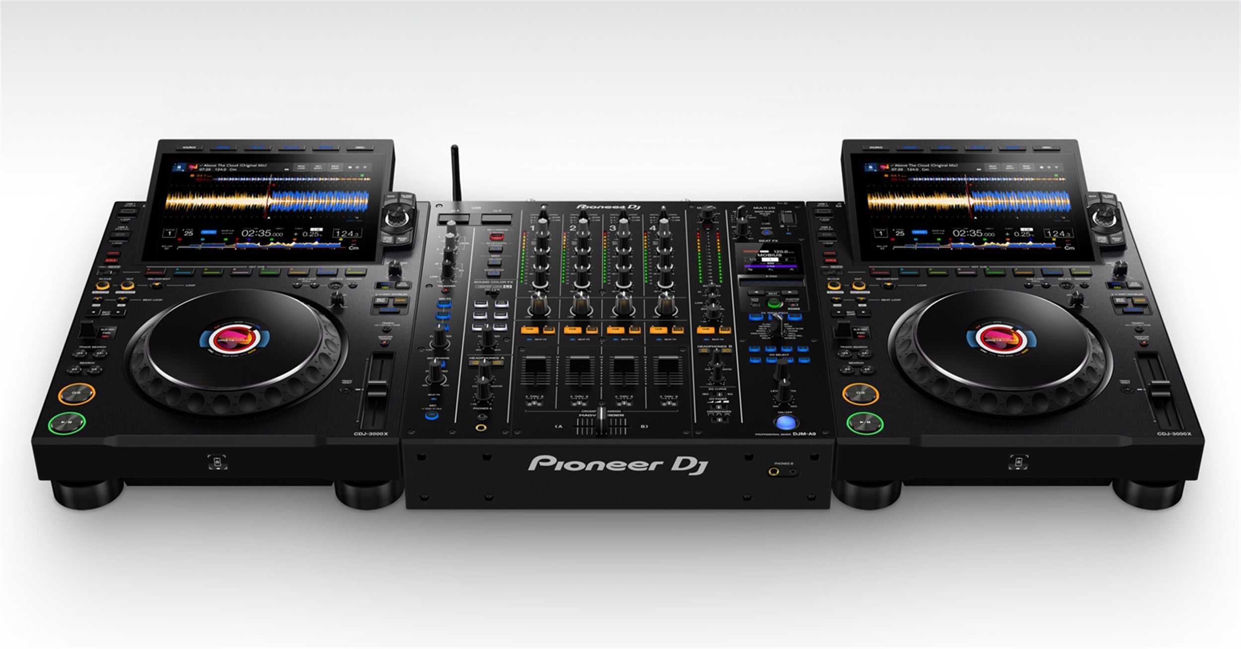 AlphaTheta CDJ-3000X DJ Media Player Pair with DJM-A9 Mixer by AlphaTheta