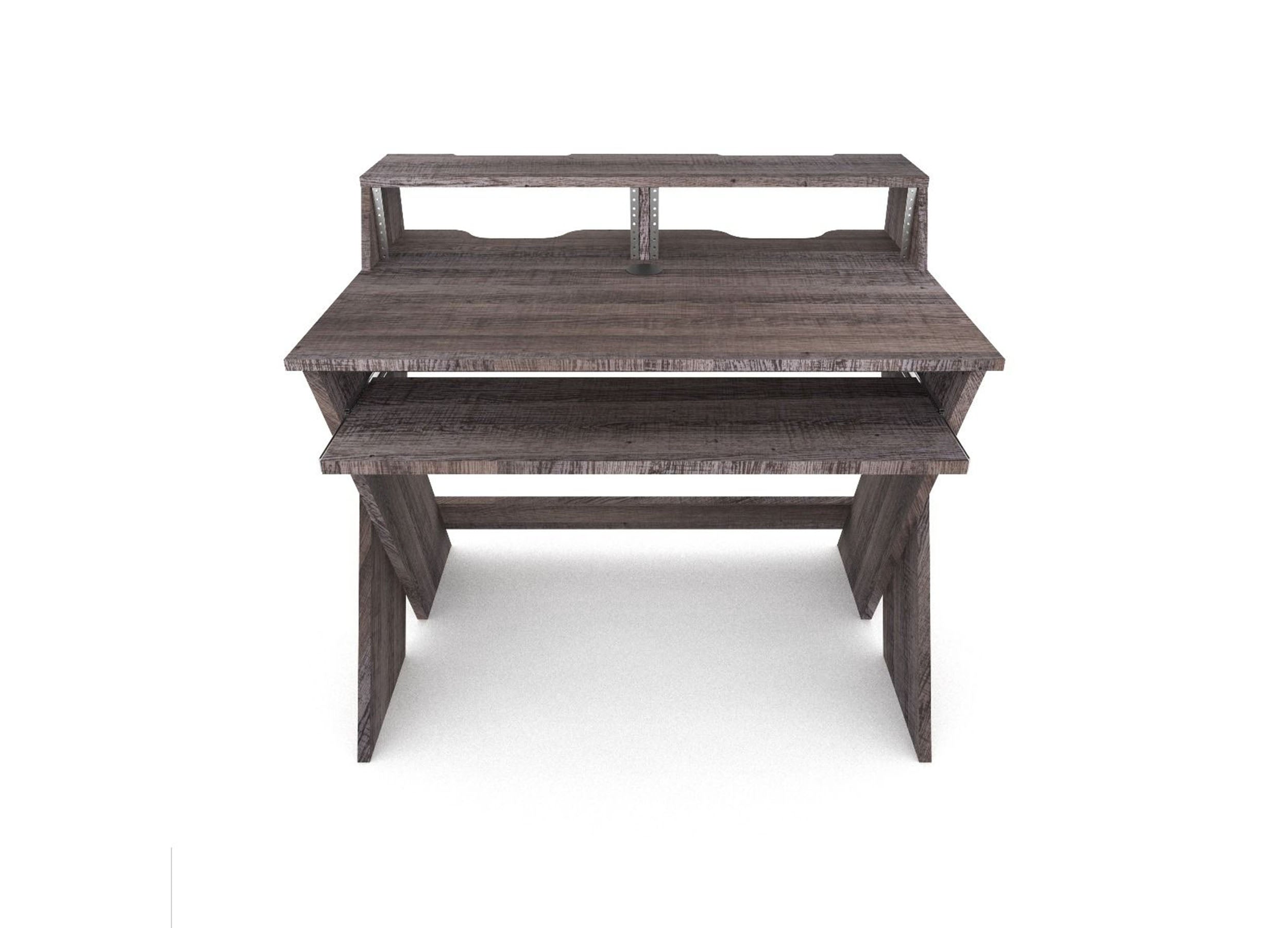 Glorious SOUND-DESK-COM-WAL, X-Shaped Compact and Adjustable Studio Workstation - Walnut by Glorious