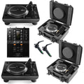 Reloop RP-7 Professional 7 Inch Direct Drive DJ Turntables Pair with Cases Mixer and Cartridges by Reloop