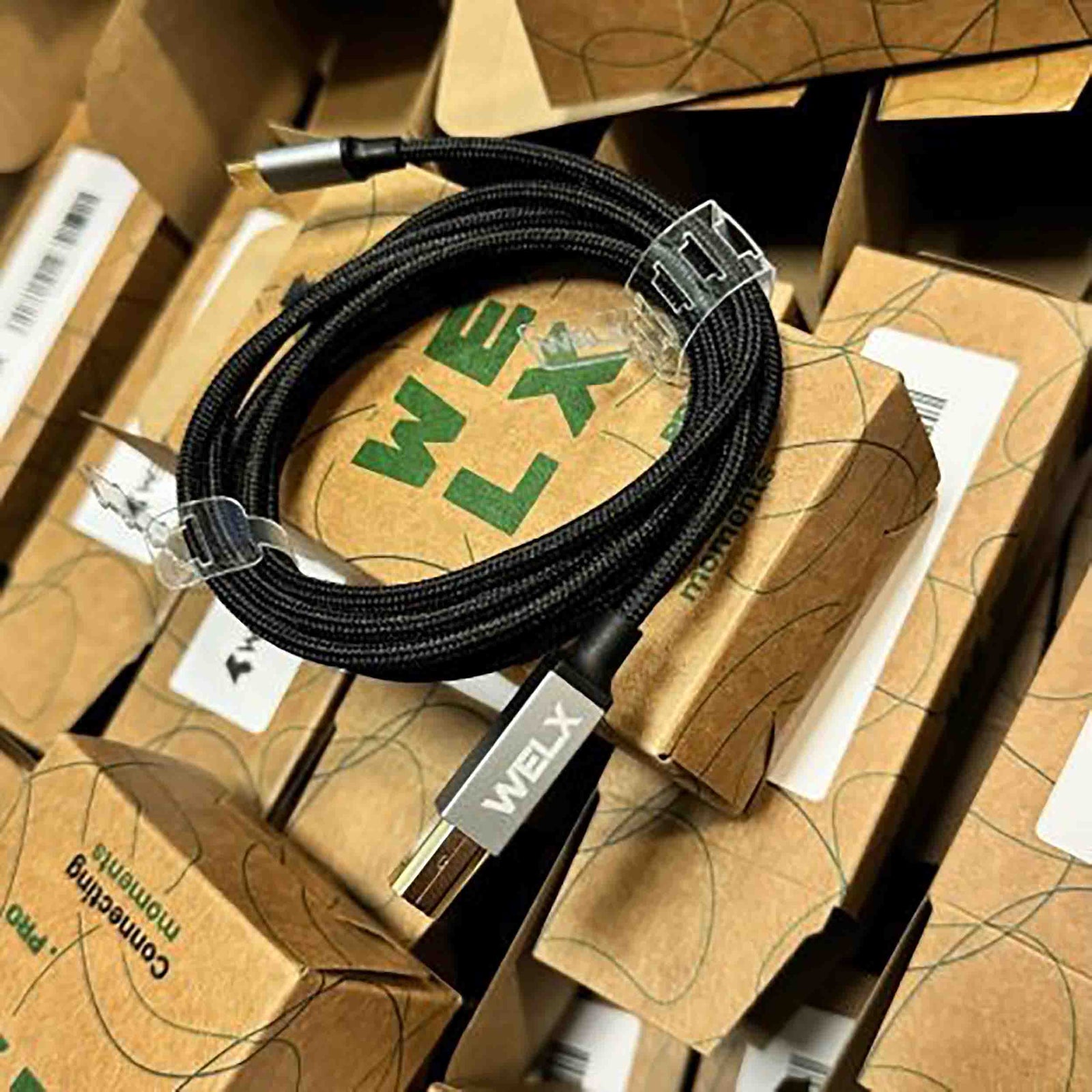 WELX USB R4 1.5 Meter USB-C to USB-B Durable Premium Cable - Black by WELX