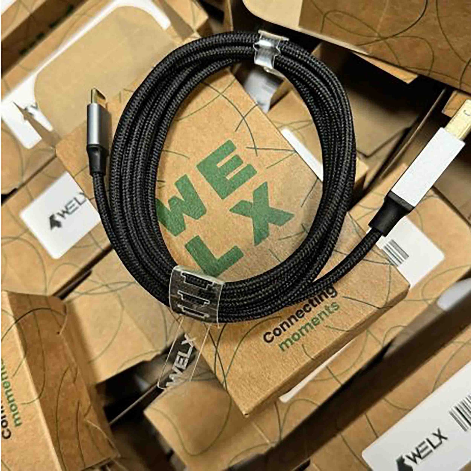 WELX USB R4 1.5 Meter USB-C to USB-B Durable Premium Cable - Black by WELX