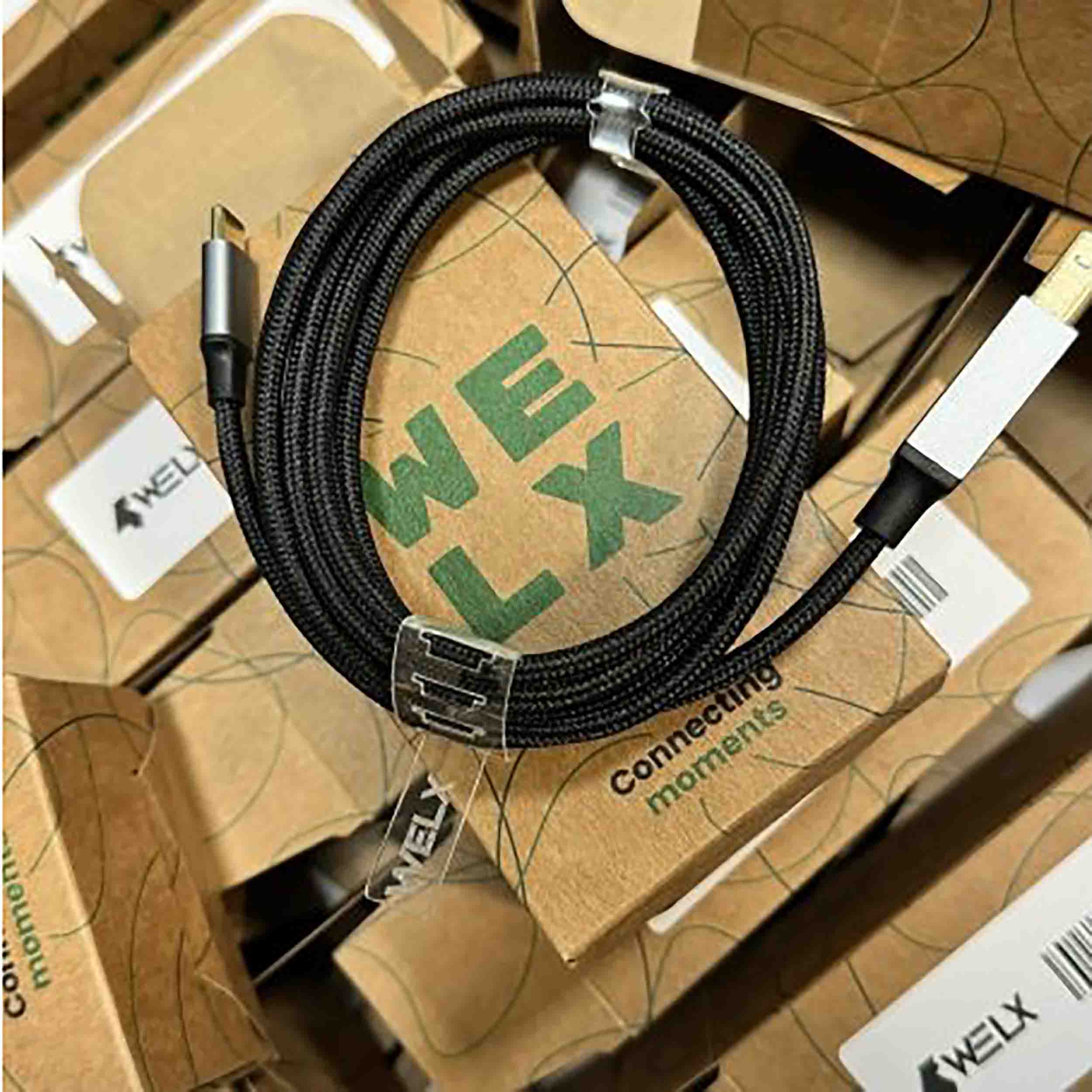 WELX USB R4 1.5 Meter USB-C to USB-B Durable Premium Cable - Black by WELX