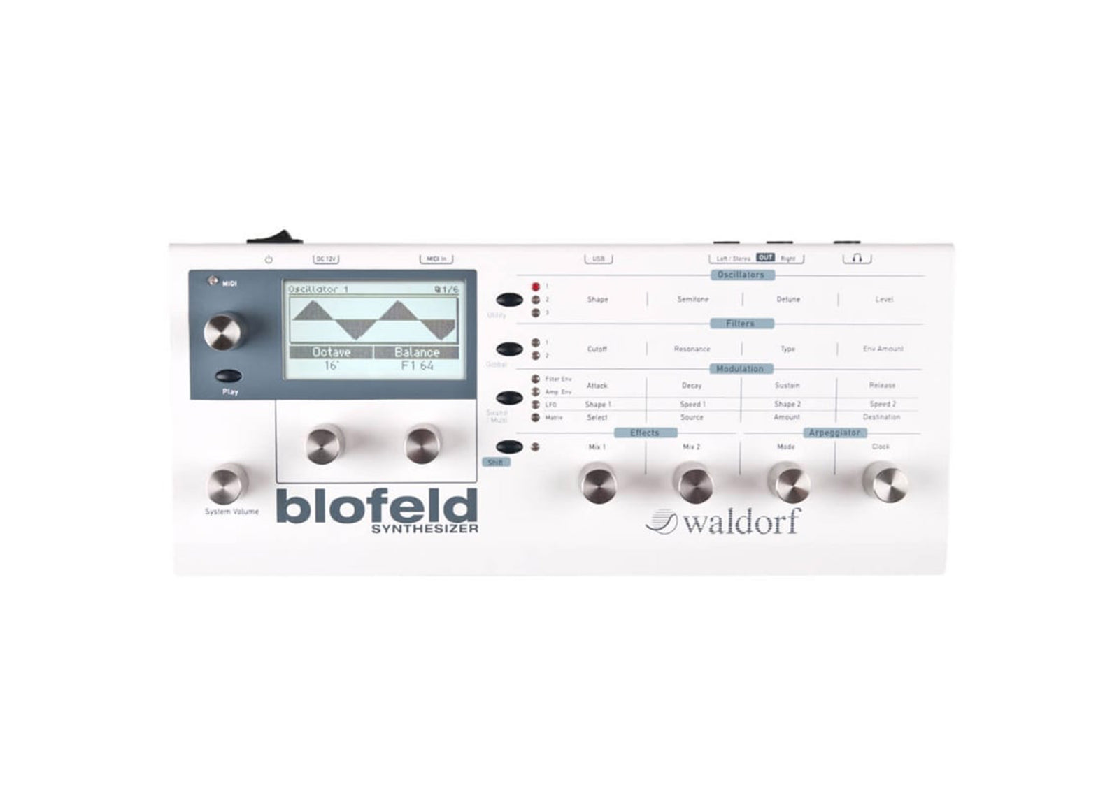Waldorf Blofeld Desktop Digital Synthesizer Module with 1000 Sounds and Modern Effects - White by Waldorf