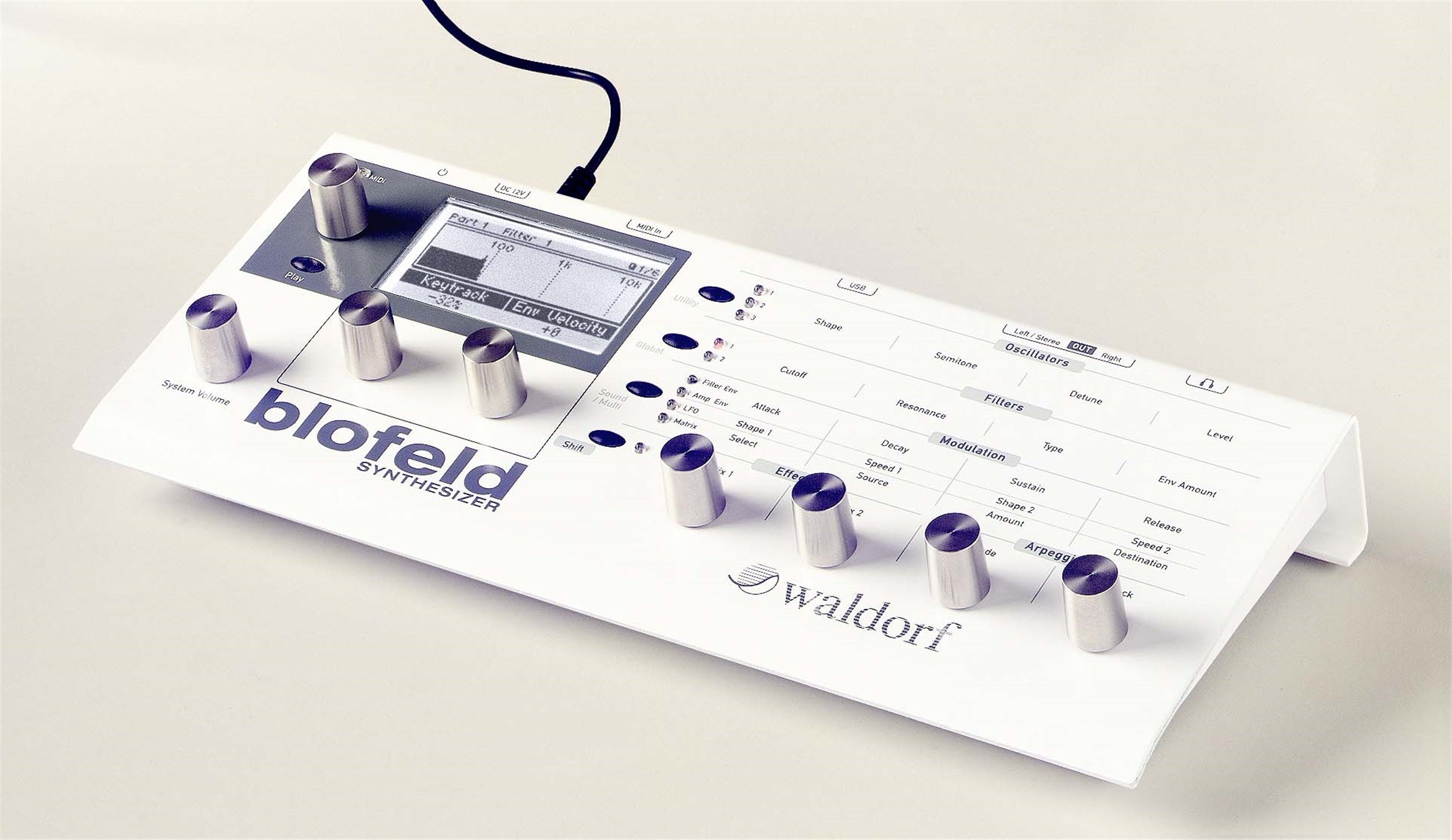 Waldorf Blofeld Desktop Digital Synthesizer Module with 1000 Sounds and Modern Effects - White by Waldorf