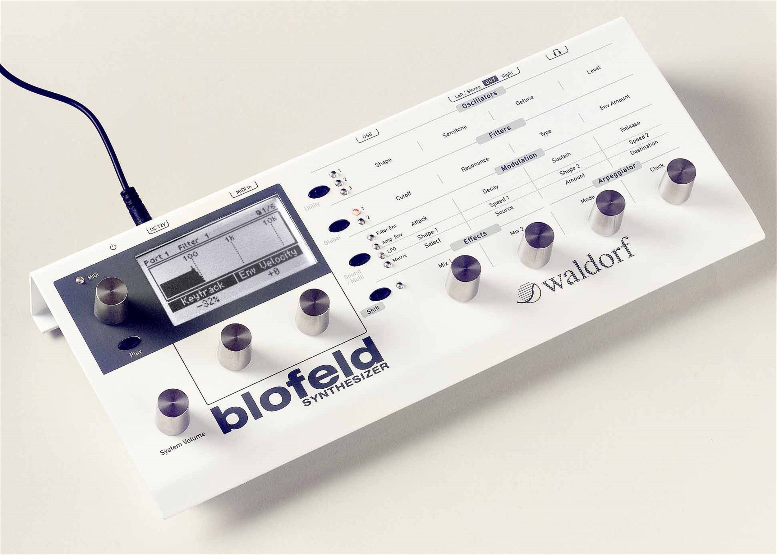 Waldorf Blofeld Desktop Digital Synthesizer Module with 1000 Sounds and Modern Effects - White by Waldorf
