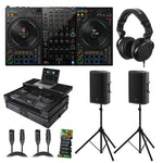 Pioneer DDJ-FLX10-W DJ Controller Package with Loudspeaker, Speaker Stands, Road Case, Headphones, Cables and Cable Ties by Pioneer DJ